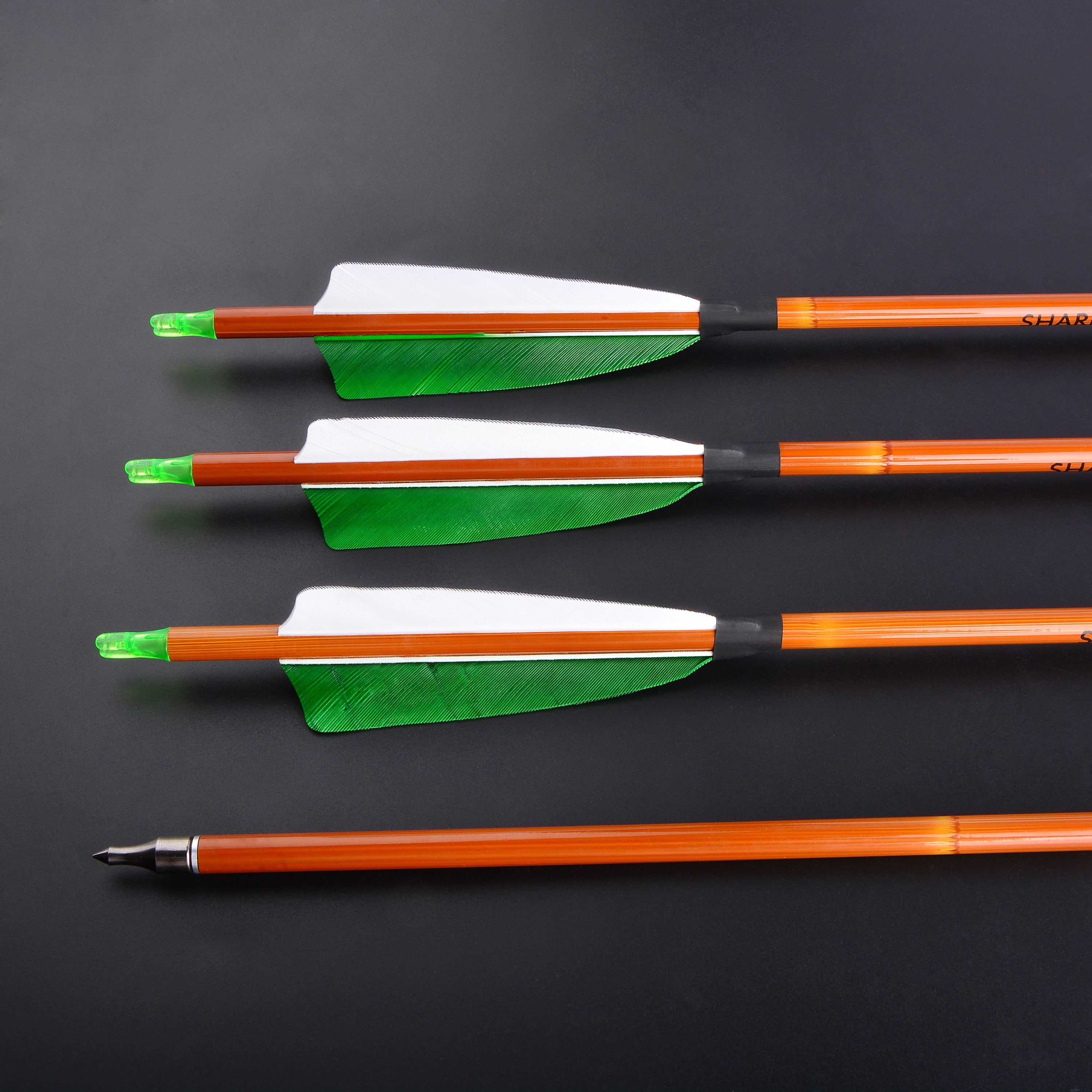 SHARROW Custom Carbon Arrows 30" 500 Spine with 4" Shield Turkey Feathers