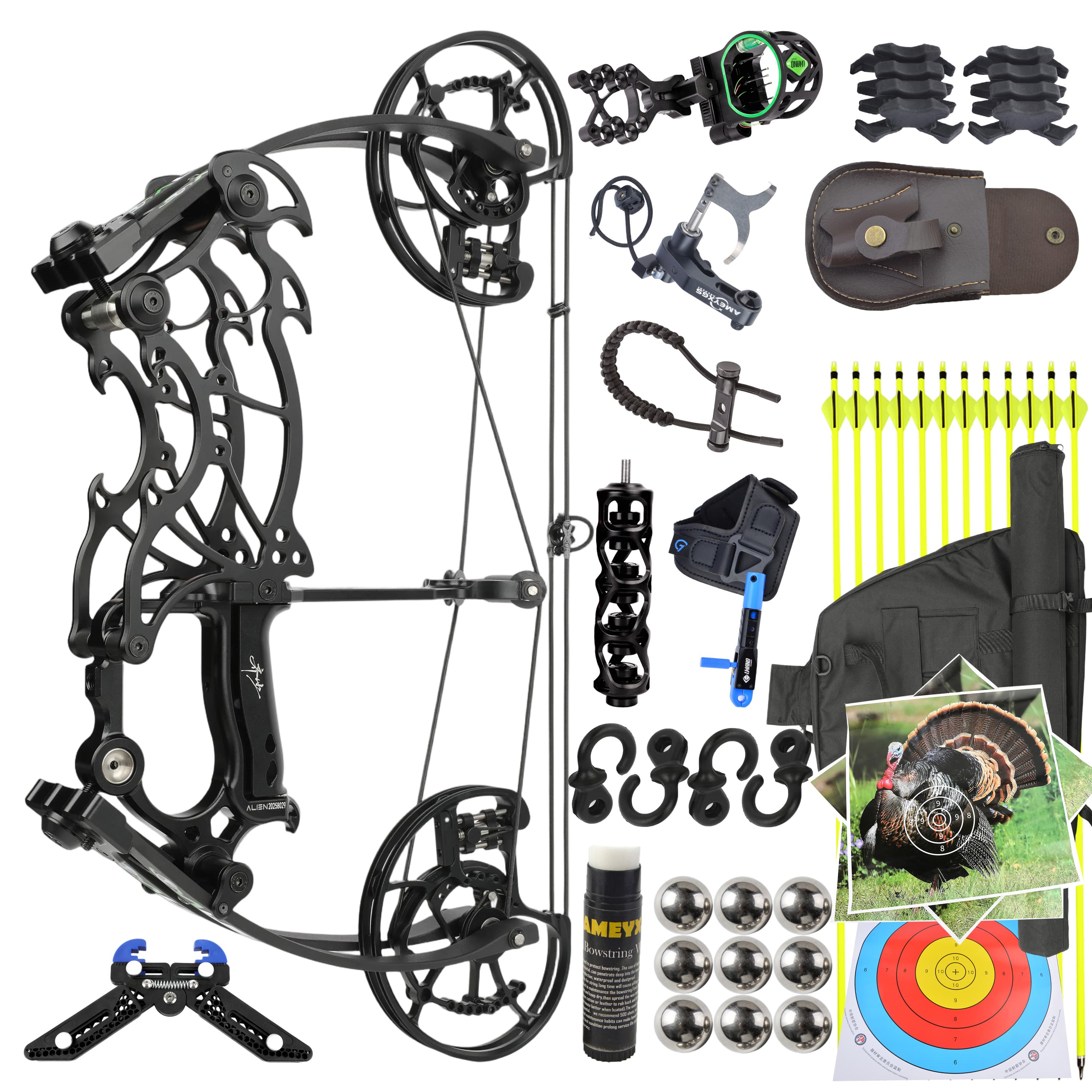 CHN 30-70lbs Compound Bow Hunting Kit Shooting Archery