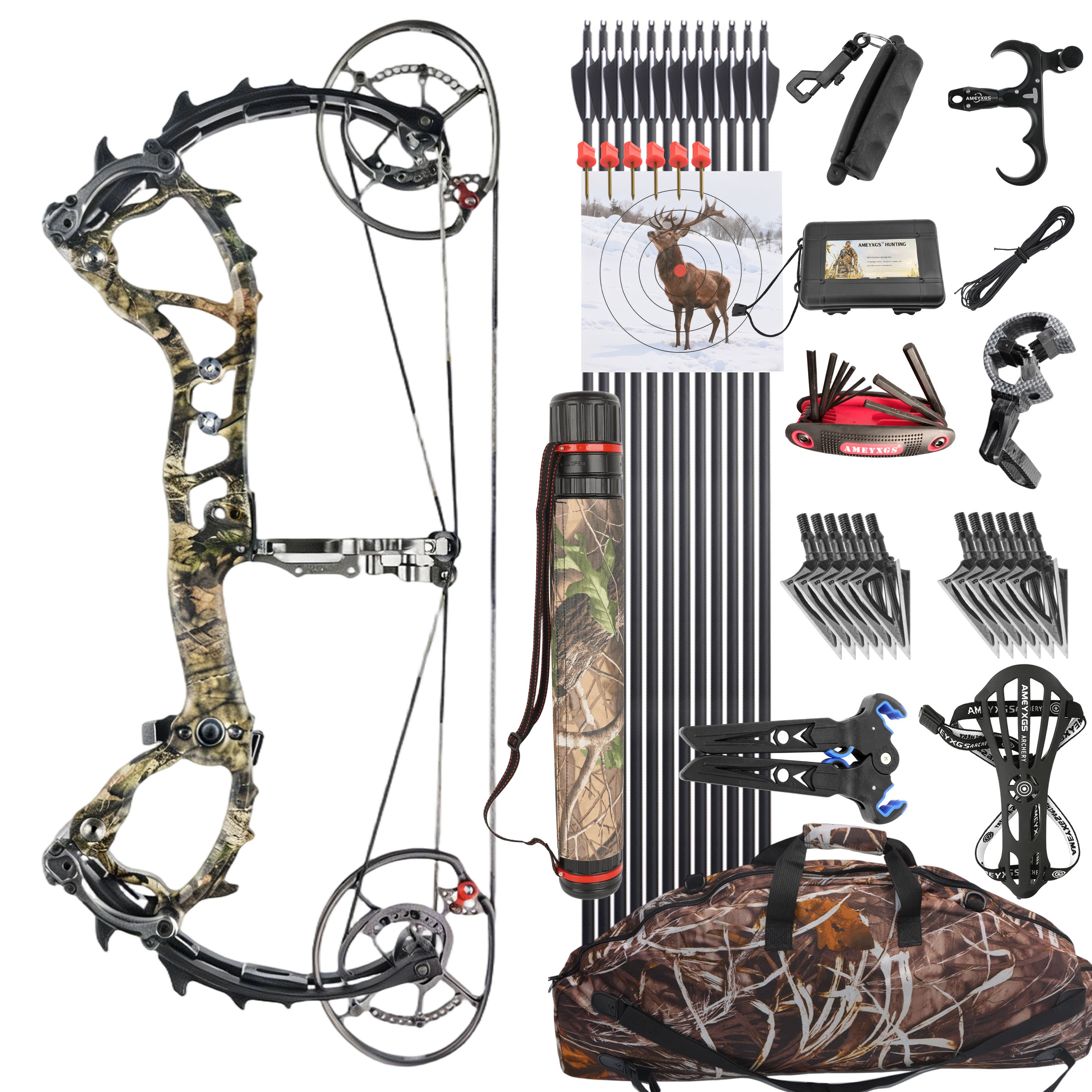 CHN 50-70lbs Compound Bow Hunting Kit Shooting Archery