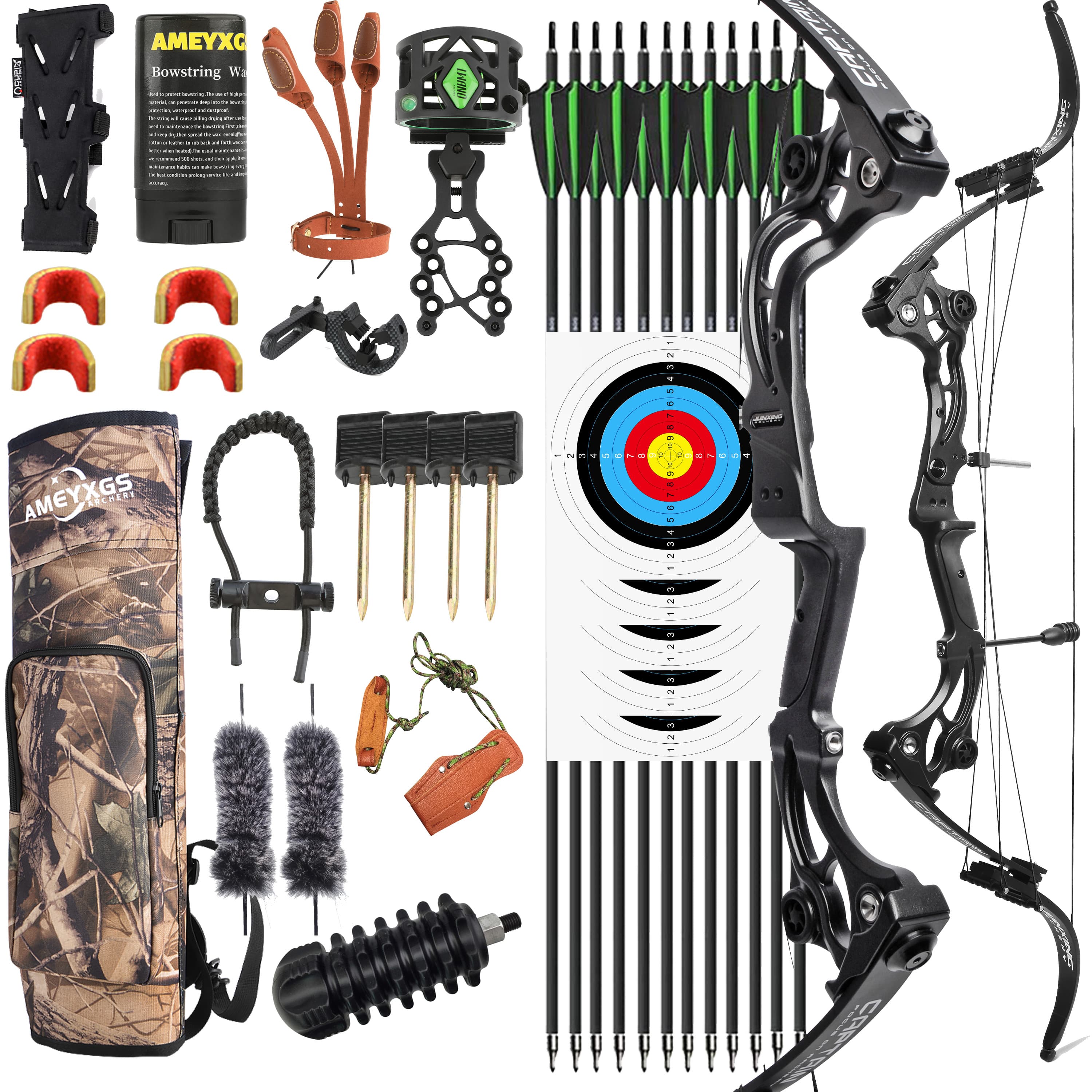 JUNXING F164 New Lever Action Recurve Bow Fishing Bow 40-55 lbs