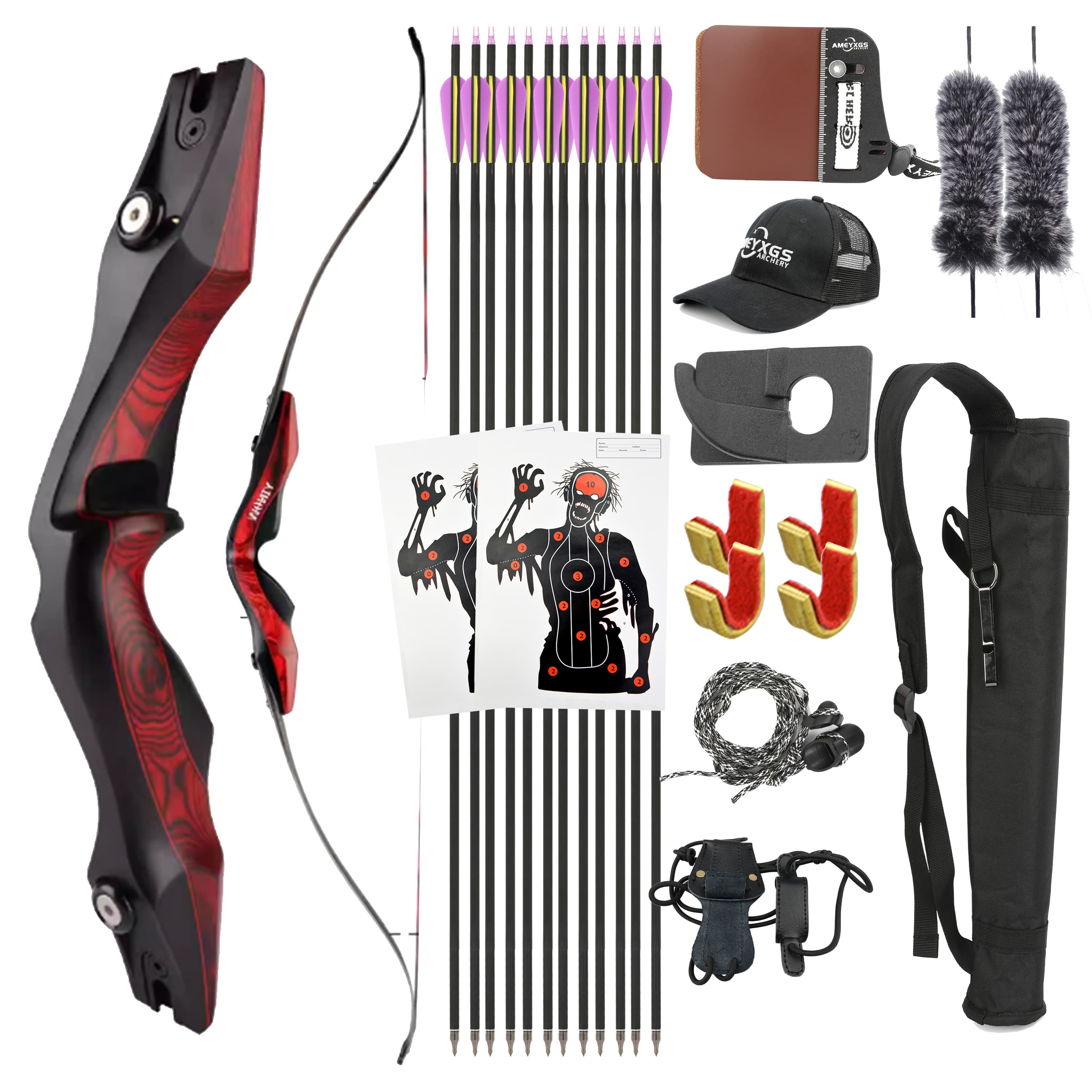 CHN Archery Recurve Bow Arrow Kit 25–50lbs Target Shooting