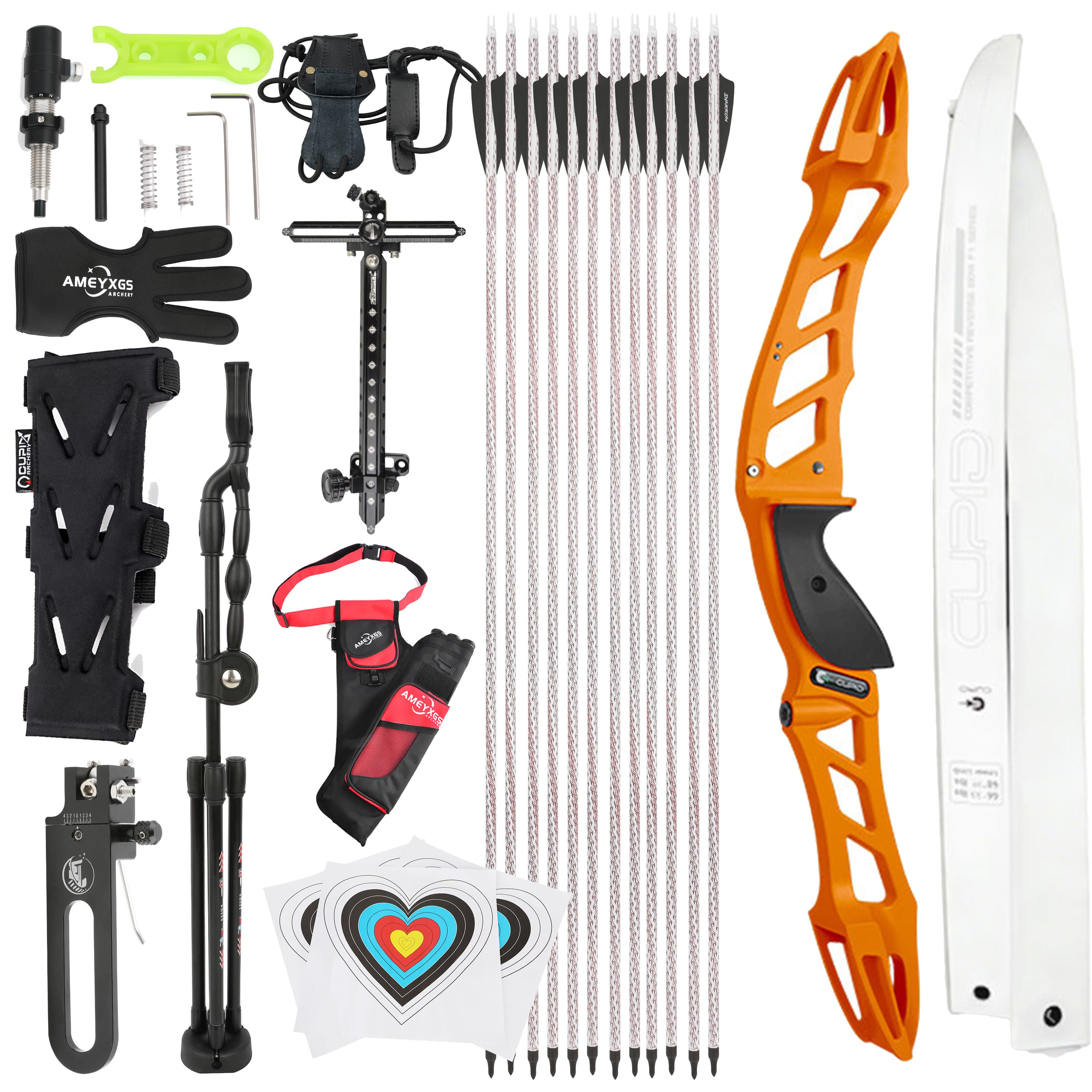 CUPID 68" Takedown 14-38Lbs Archery Recurve Bow Kit  Shooting
