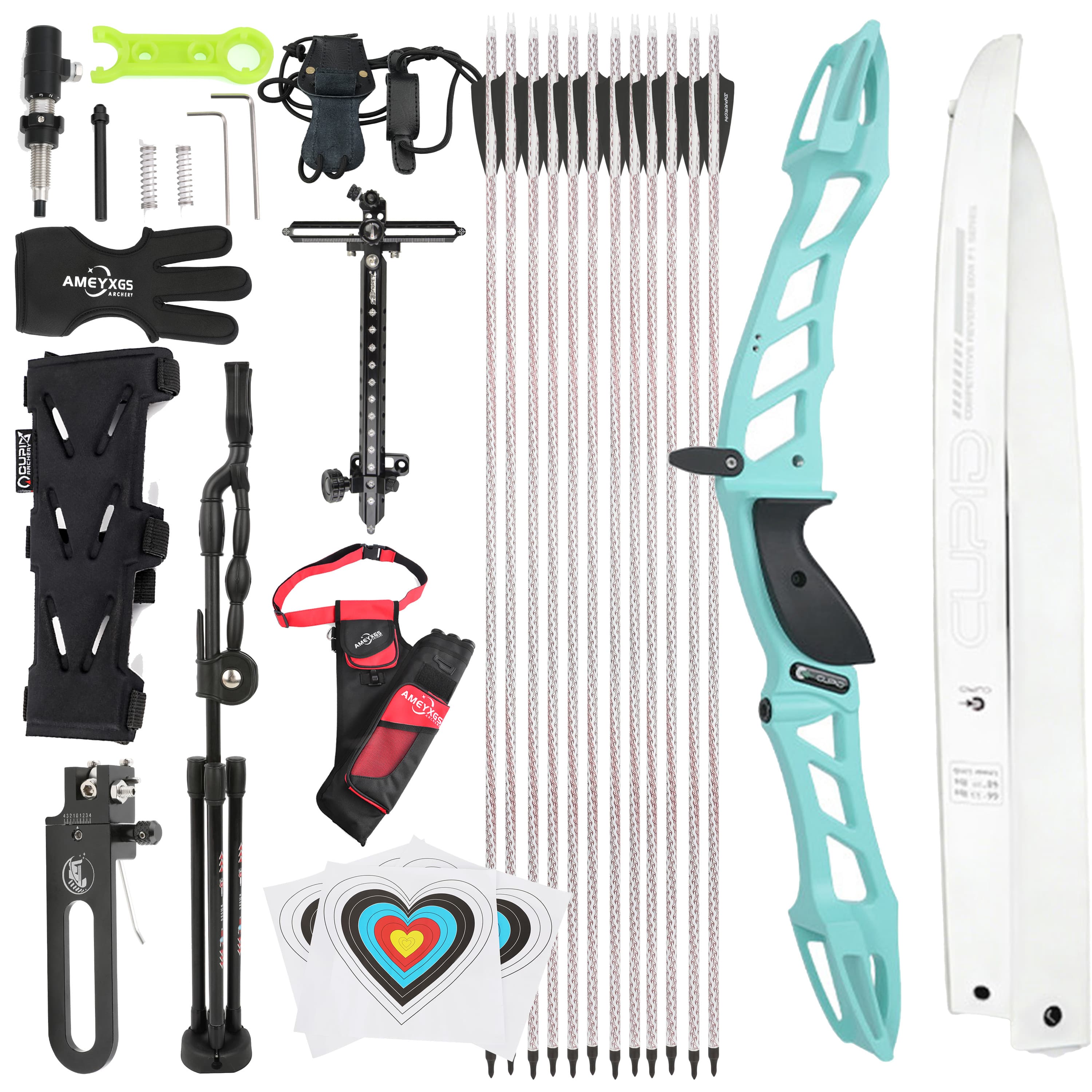 CUPID 68" Takedown 14-38Lbs Archery Recurve Bow Kit  Shooting