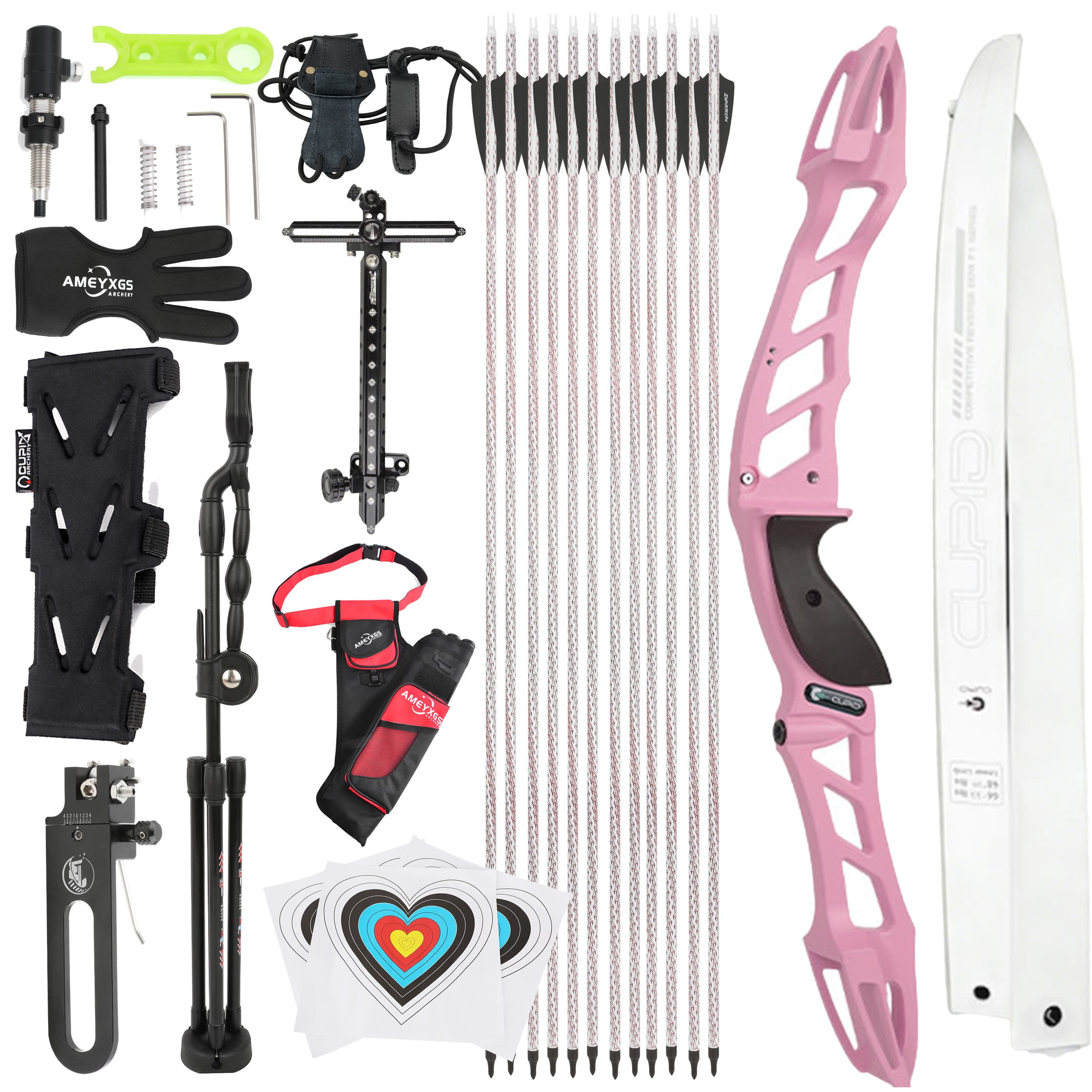 CUPID 68" Takedown 14-38Lbs Archery Recurve Bow Kit  Shooting