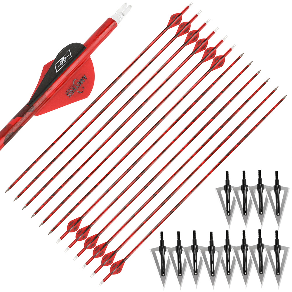 Carbon Arrows 12pcs 30 in 500 Spine Camo Shooting Set
