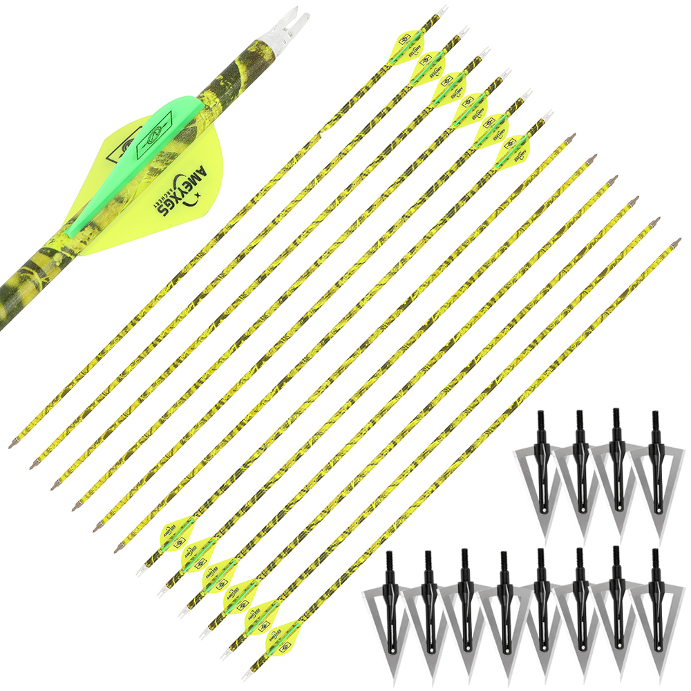 Carbon Arrows 12pcs 30 in 500 Spine Camo Shooting Set
