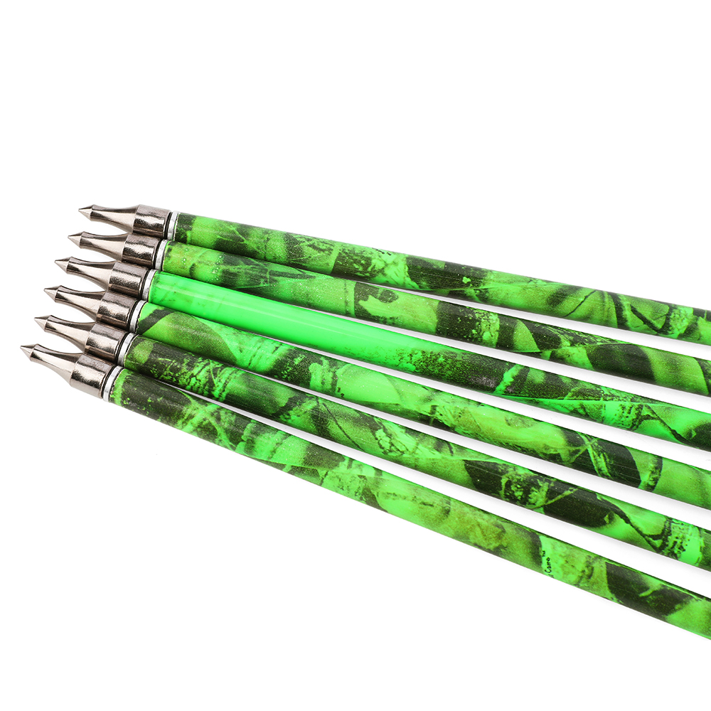 12PCS Camouflage Mixed Carbon Arrows 500 Spine 30in – Green Forest, Yellow, Red