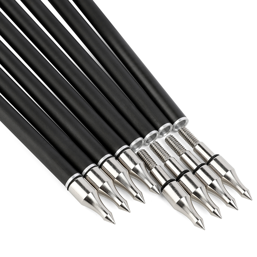 Carbon Arrows 12pcs 30 in Half Color 500 Spine Rubber Feather Set
