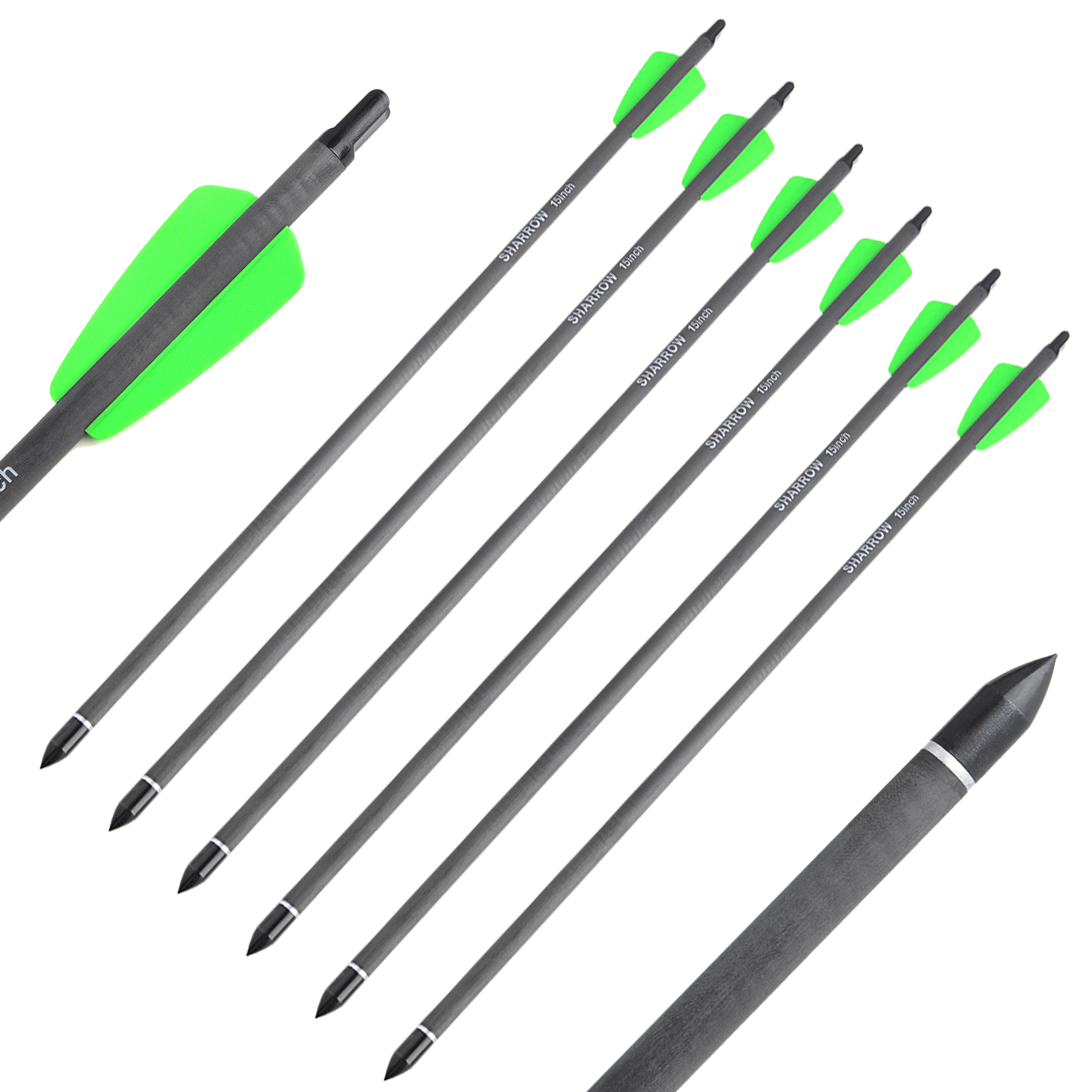 Archery 15" Carbon Arrows Mini Bow Bolts Archery Hunting