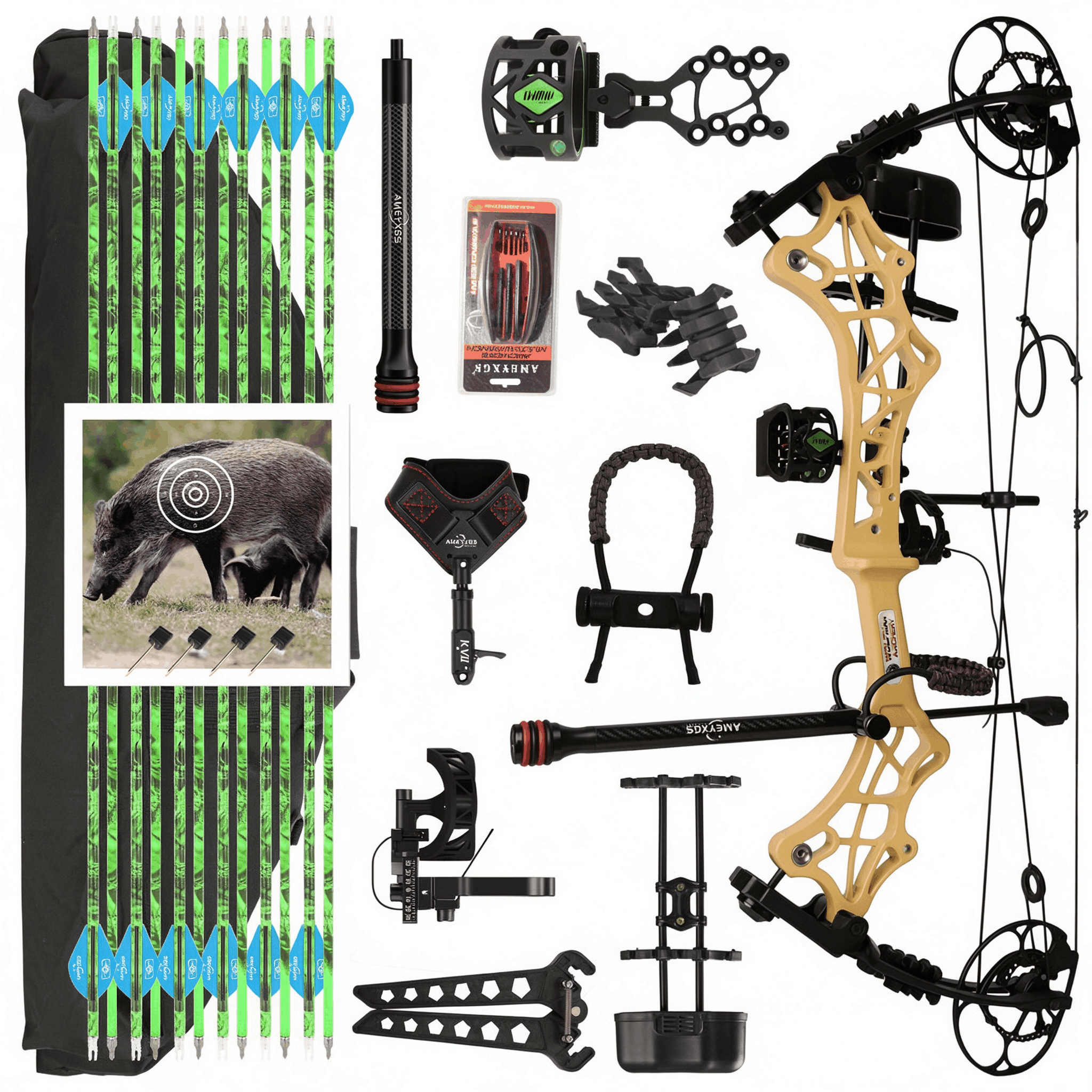 40-70lbs Compound Bow Archery 80% let off 330fps