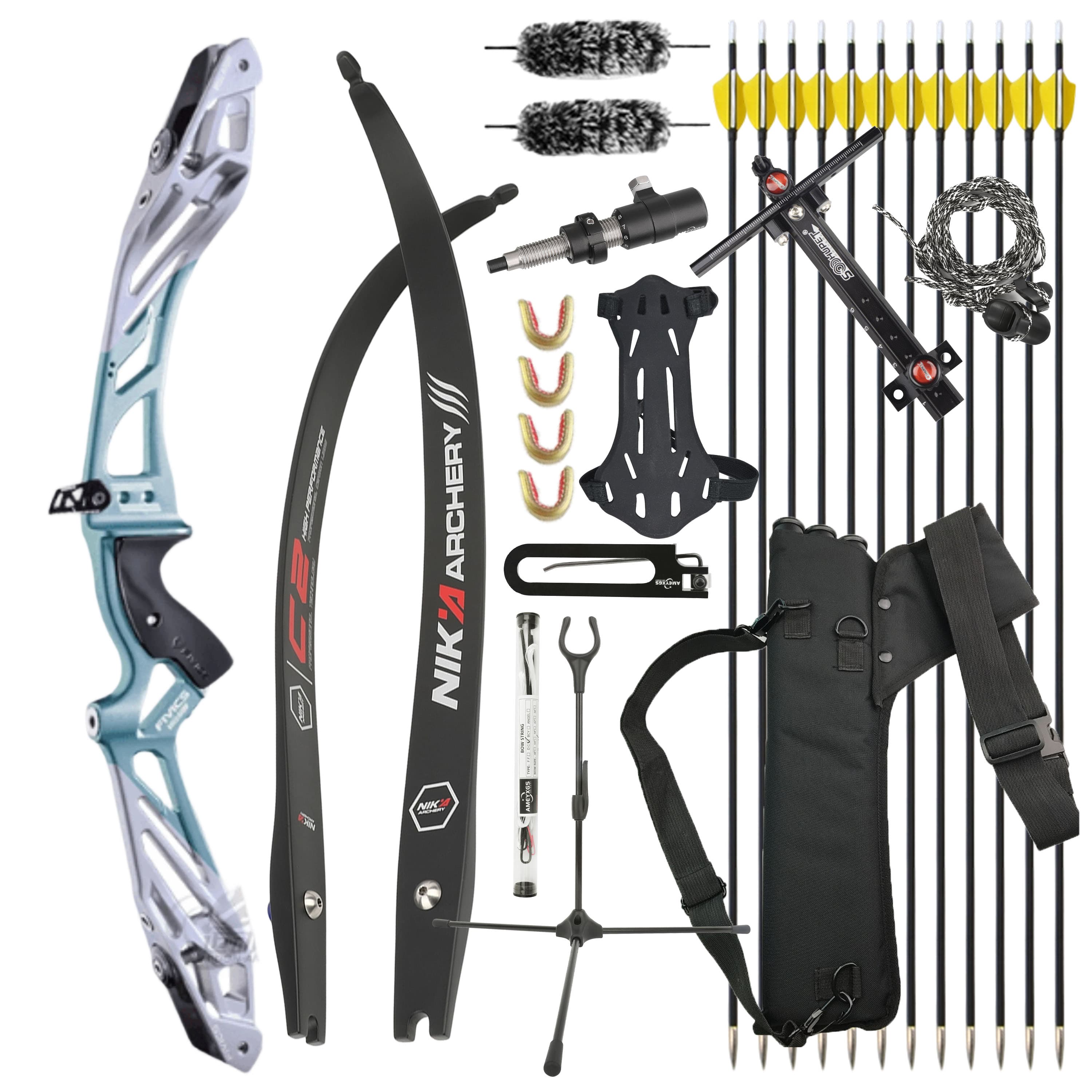 FIVICS 30-50bs Recurve Bow Kit Takedown Shooting Archery Target