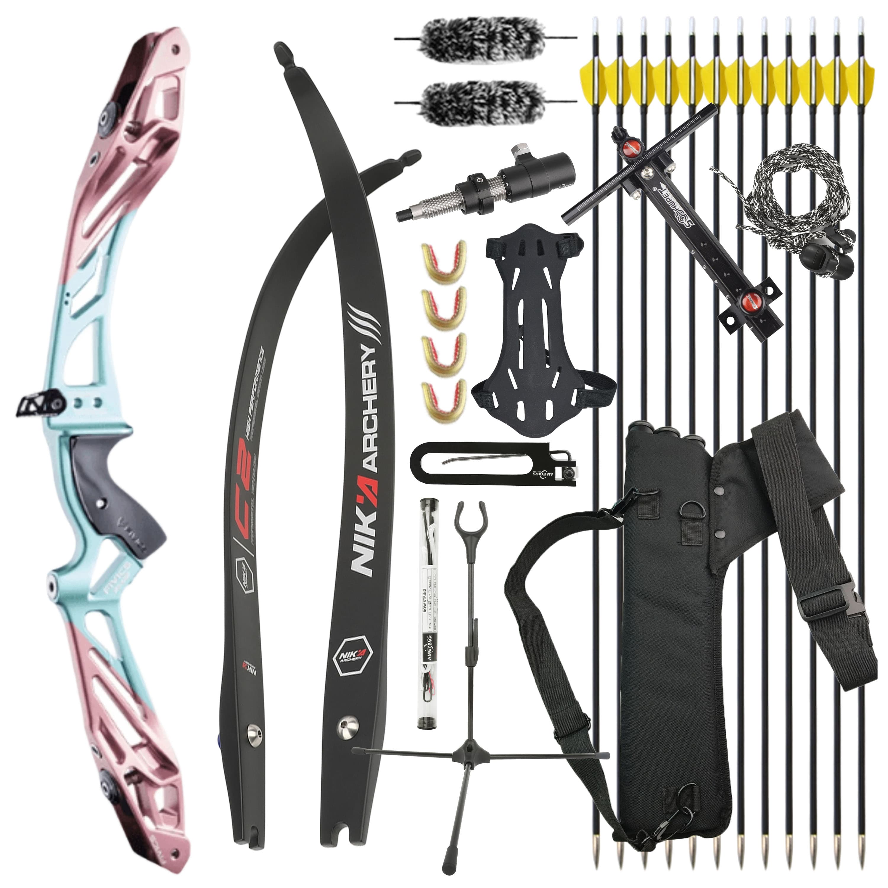 FIVICS 30-50bs Recurve Bow Kit Takedown Shooting Archery Target
