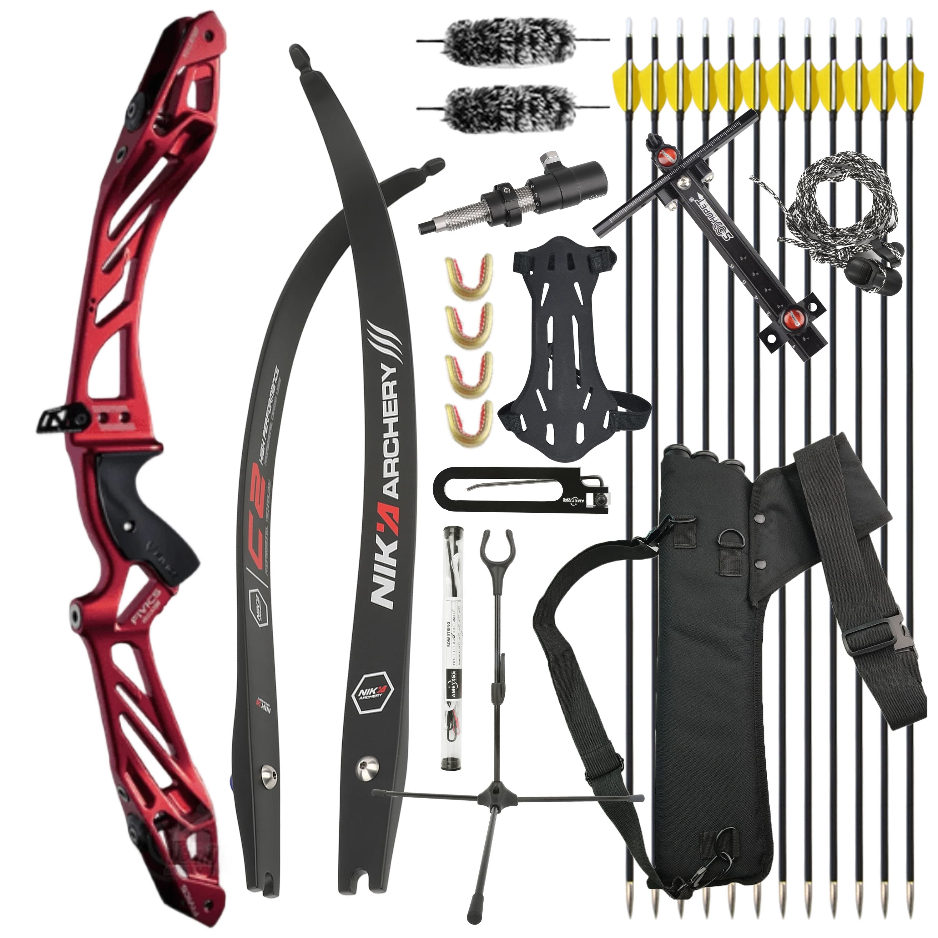 FIVICS 30-50bs Recurve Bow Kit Takedown Shooting Archery Target