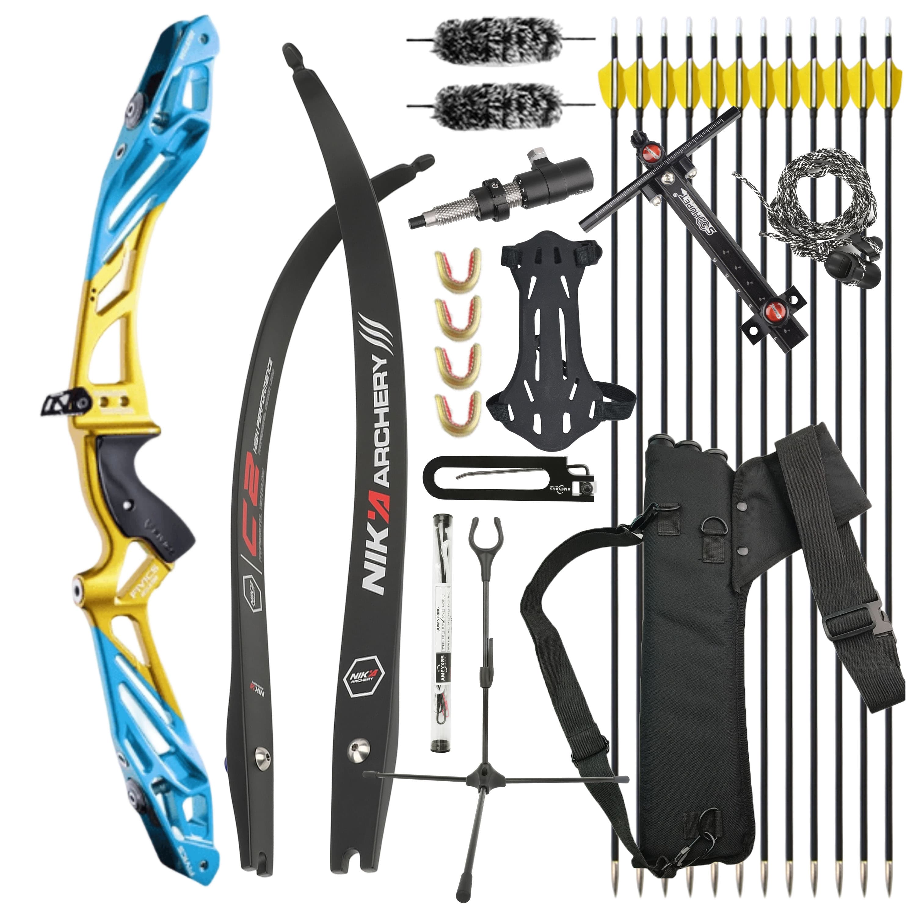 FIVICS 30-50bs Recurve Bow Kit Takedown Shooting Archery Target
