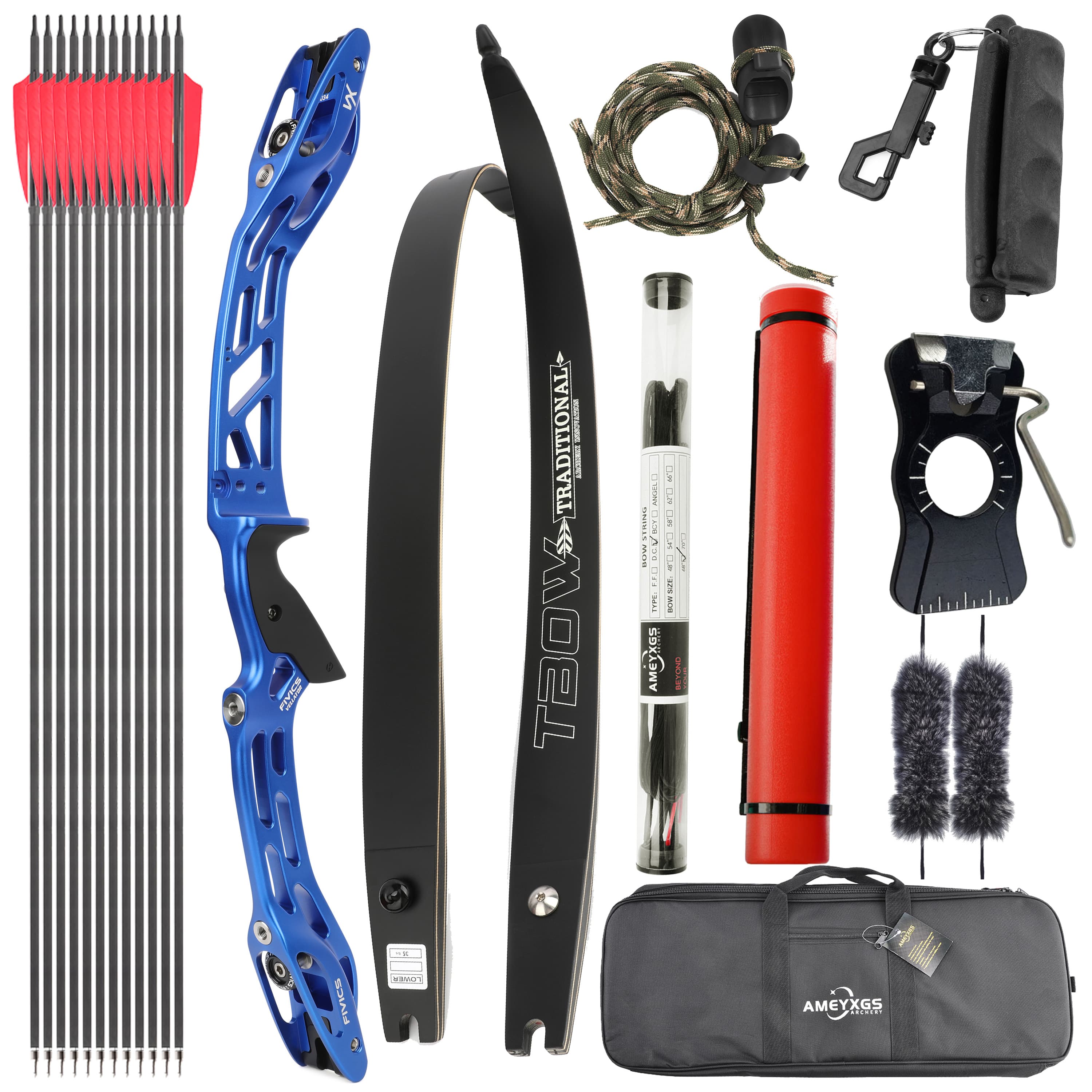 FIVICS VX Takedown Recurve Bow Kit 20-65lbs Shooting Archery Target 