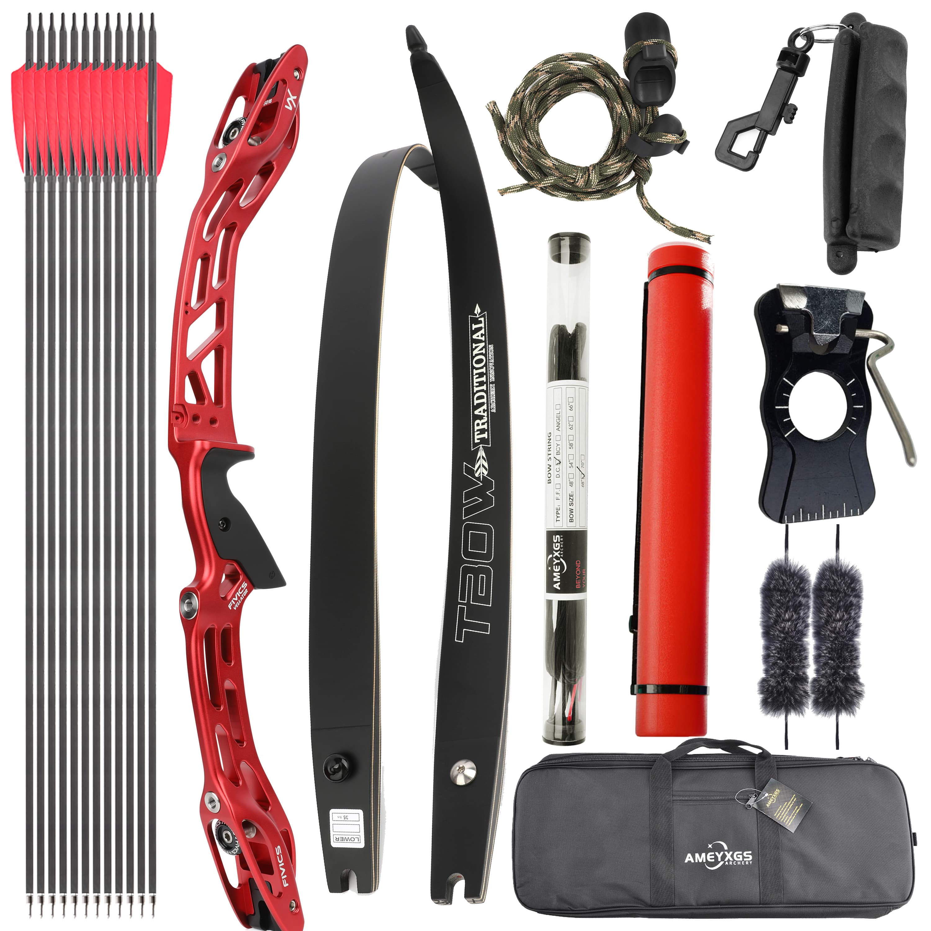 FIVICS VX Takedown Recurve Bow Kit 20-65lbs Shooting Archery Target 