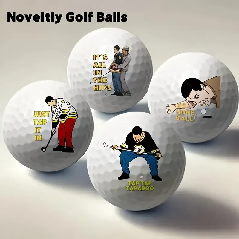 Funny 4-Pack Novelty Golf Balls, Comedic Gift Set for Dads & Boyfriends