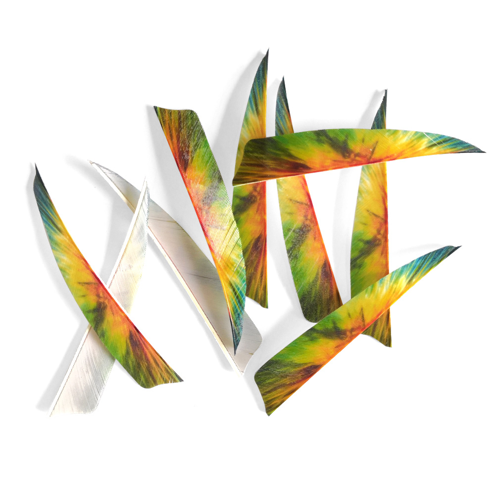 Traditional 4" Shield Cut Barred Archery Feathers RW (50 Pack)