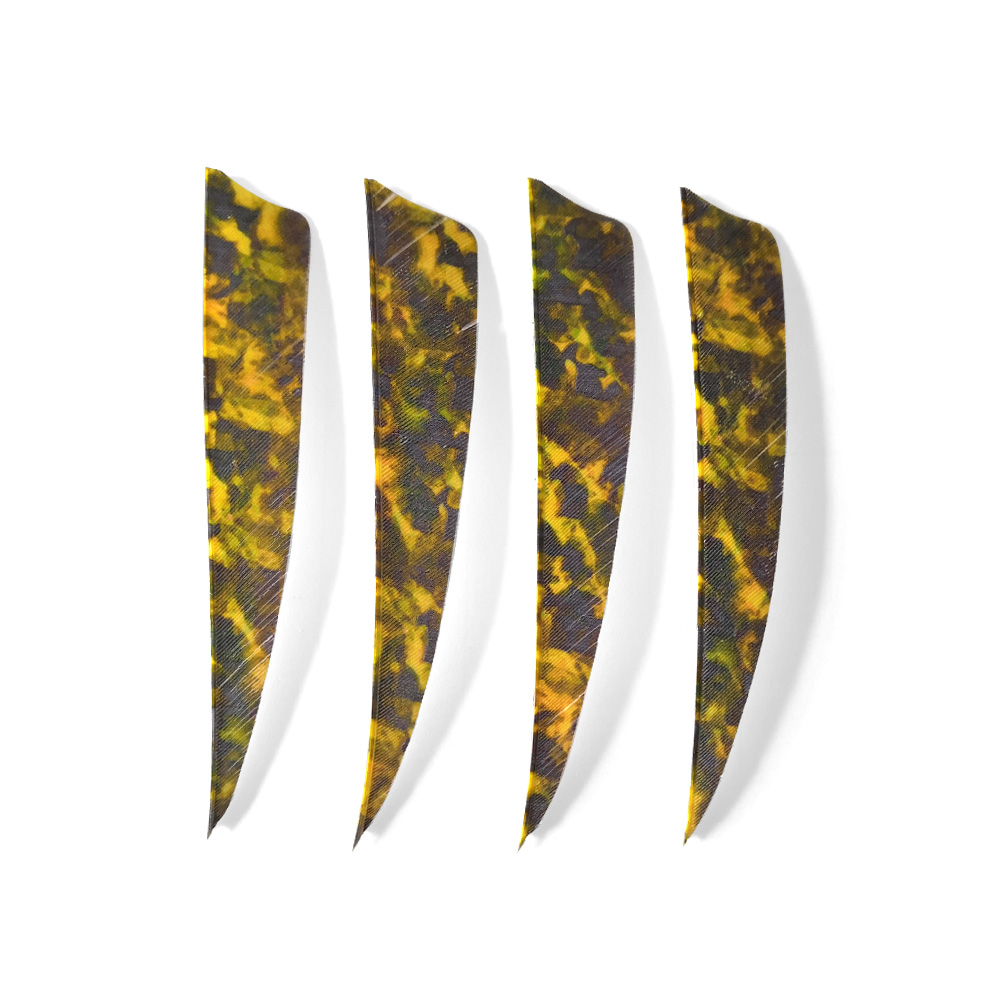 Traditional 4" Shield Cut Barred Archery Feathers RW (50 Pack)