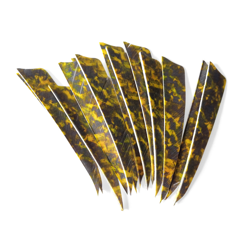 Traditional 4" Shield Cut Barred Archery Feathers RW (50 Pack)