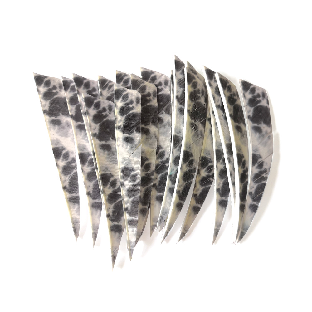 Traditional 4" Shield Cut Barred Archery Feathers RW (50 Pack)