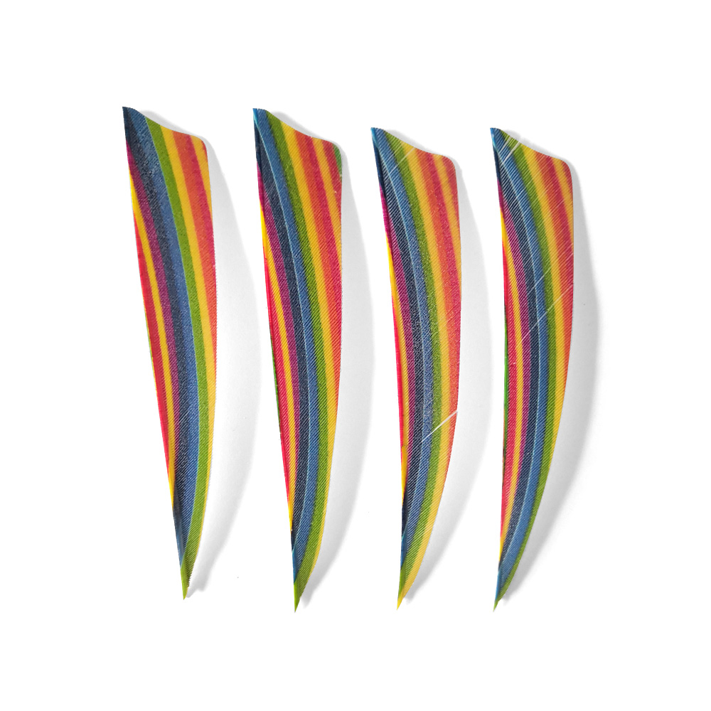 Traditional 4" Shield Cut Barred Archery Feathers RW (50 Pack)