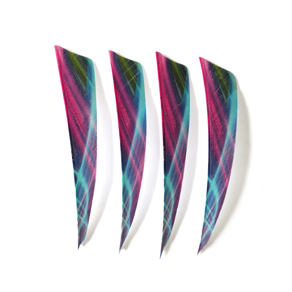 Traditional 4" Shield Cut Barred Archery Feathers RW (50 Pack)