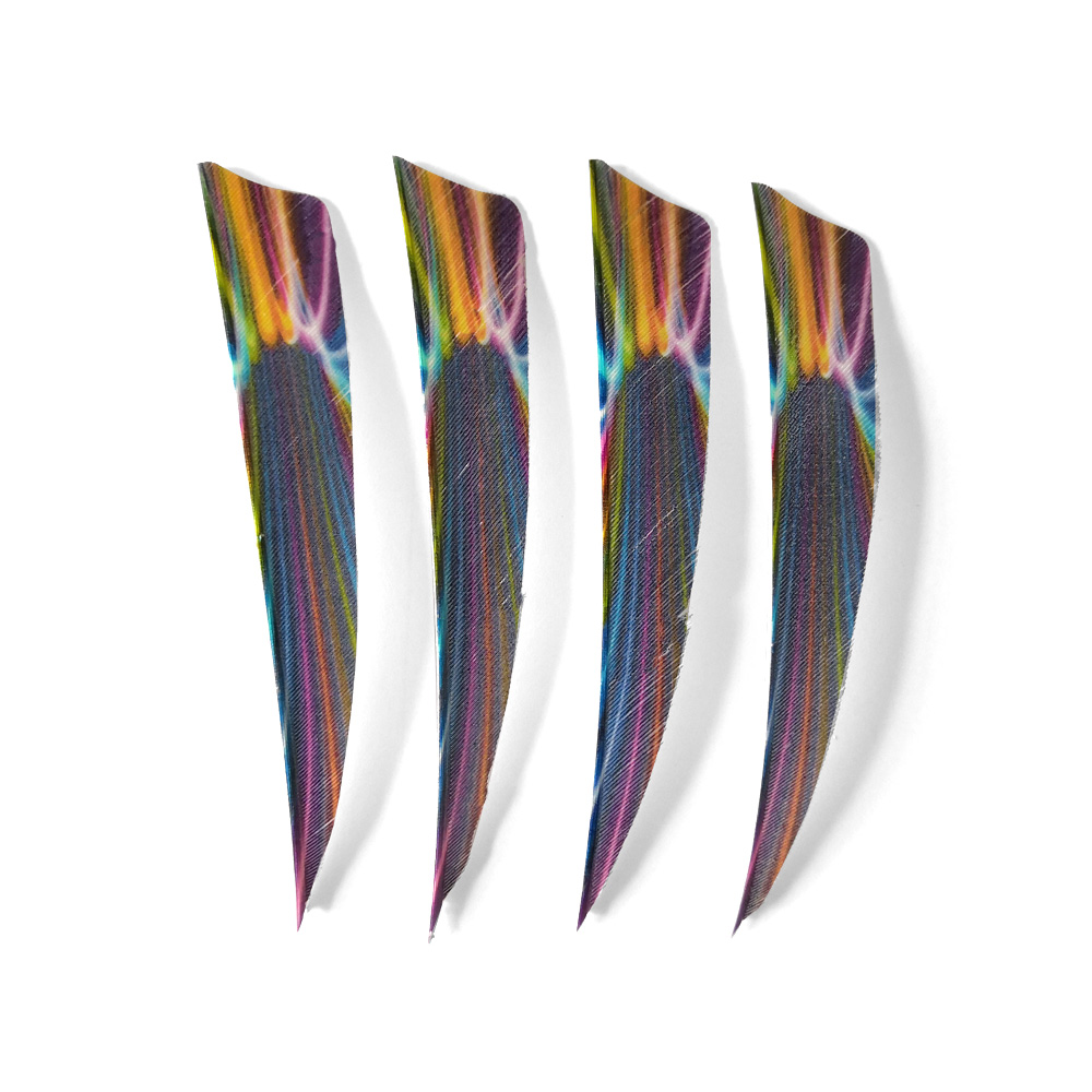 Traditional 4" Shield Cut Barred Archery Feathers RW (50 Pack)