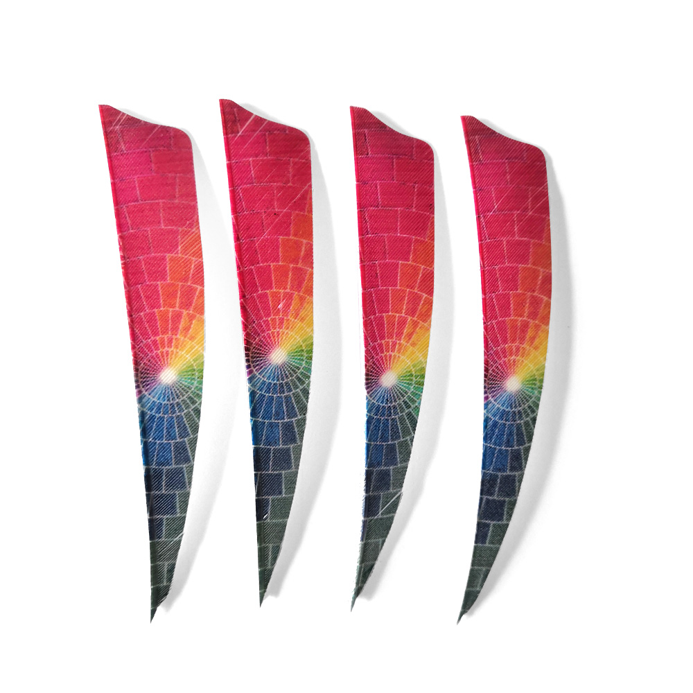 Traditional 4" Shield Cut Barred Archery Feathers RW (50 Pack)