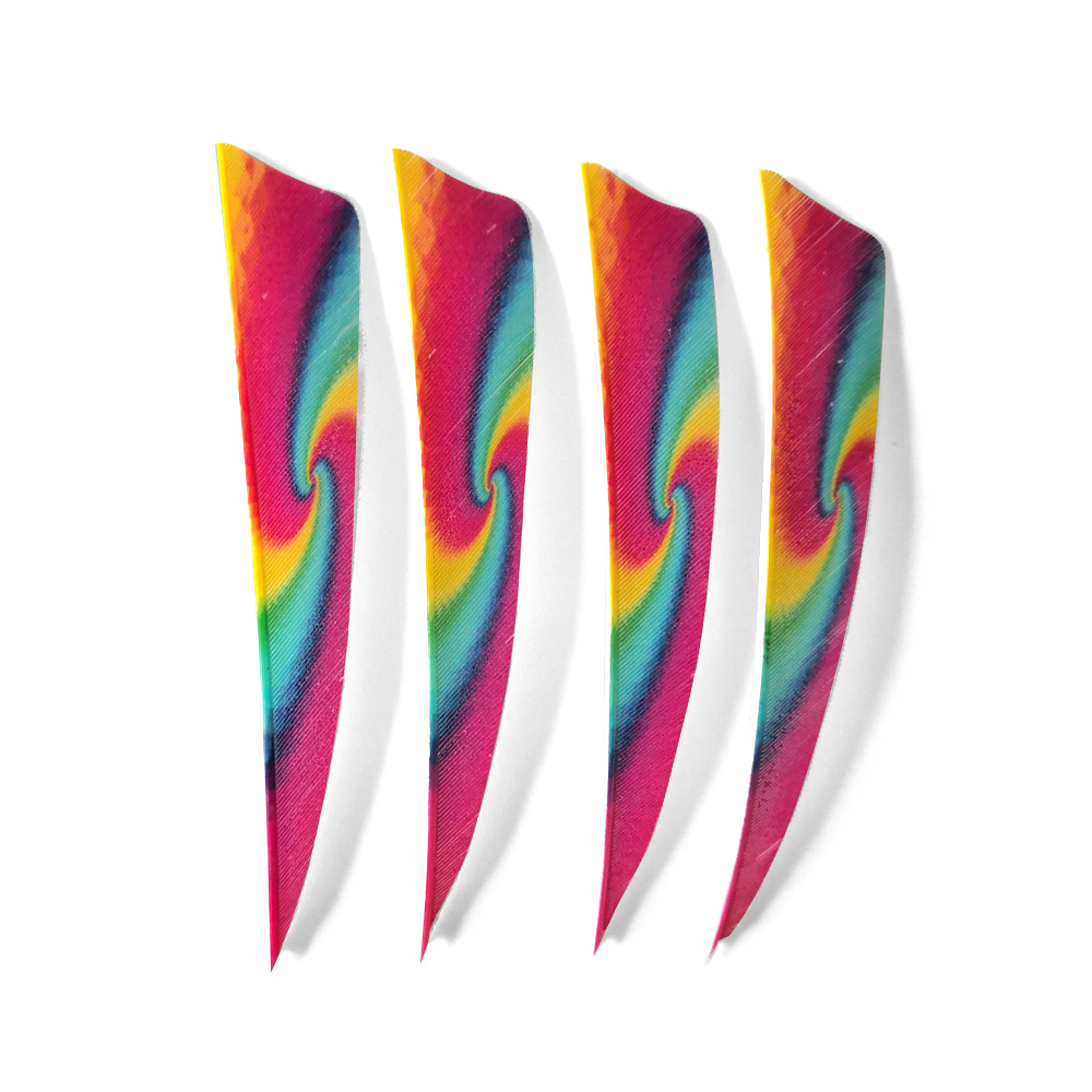 Traditional 4" Shield Cut Barred Archery Feathers RW (50 Pack)