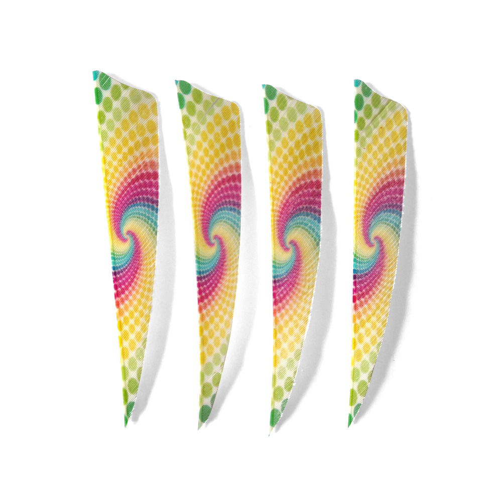 Traditional 4" Shield Cut Barred Archery Feathers RW (50 Pack)