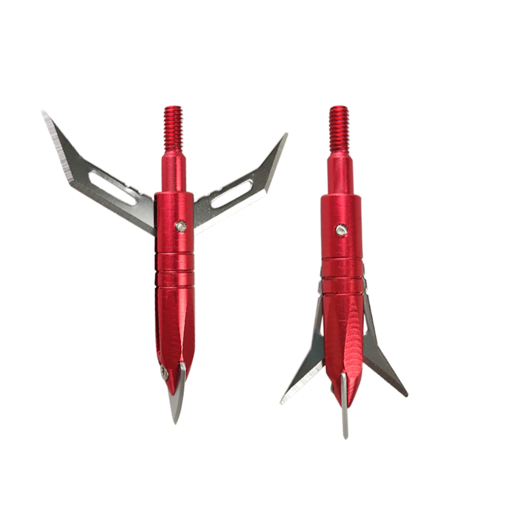 12pcs Mechanical Expandable Arrowheads, Blue Aluminum 5.5cm Open