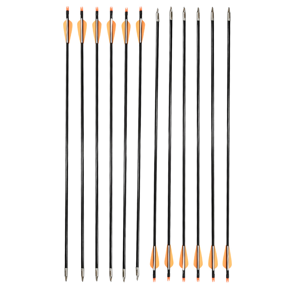 SHARROW 8mm Fiberglass Arrows for Archery Practice (12 Pack)-CHN Archery