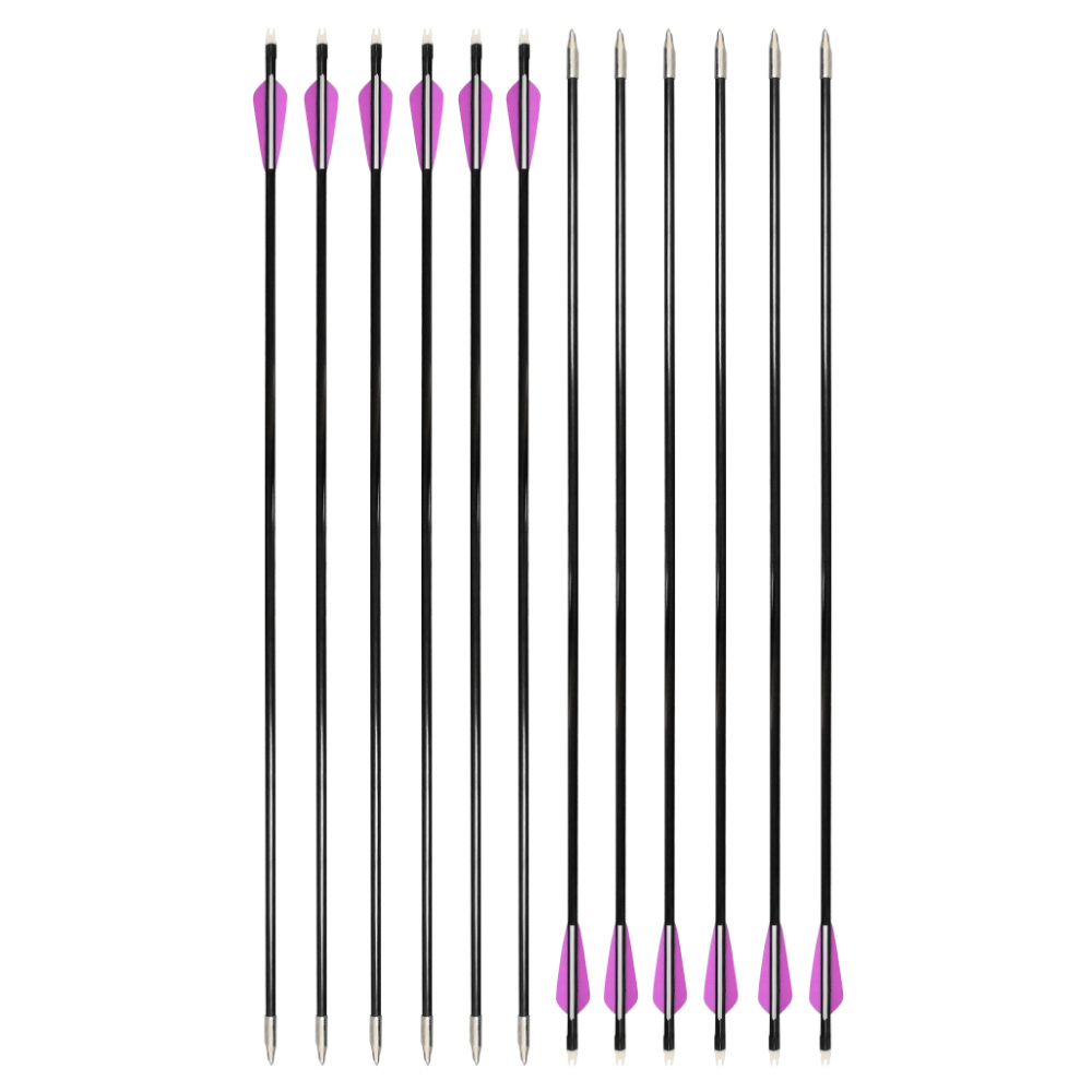 SHARROW 8mm Fiberglass Arrows for Archery Practice (12 Pack)-CHN Archery