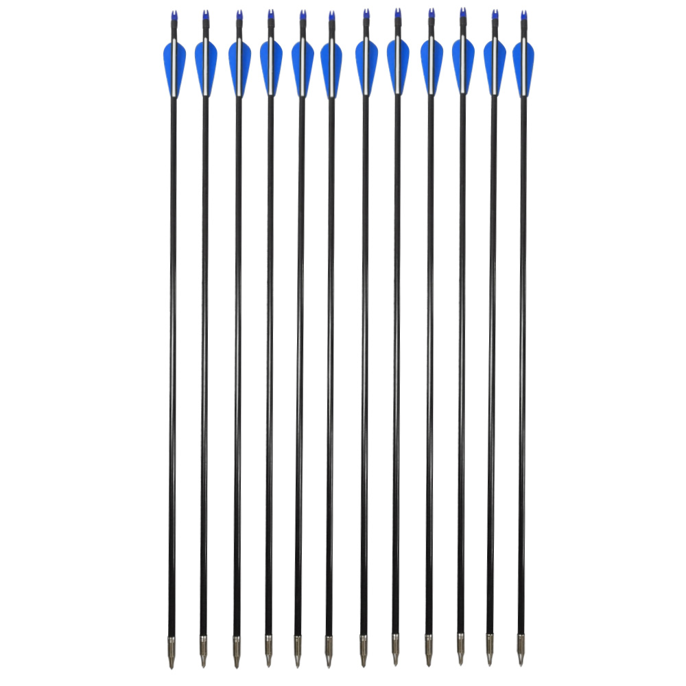 SHARROW 8mm Fiberglass Arrows for Archery Practice (12 Pack)-CHN Archery