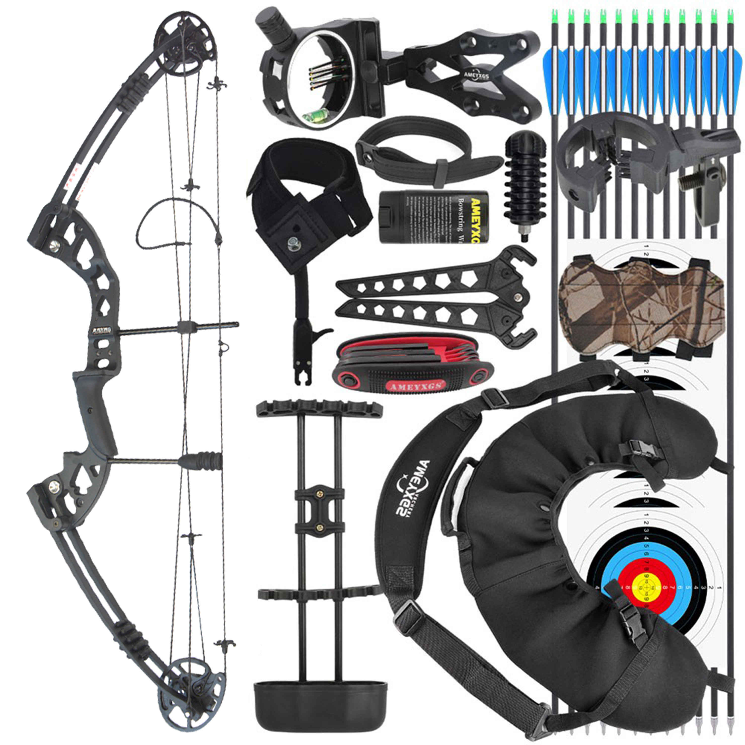 JUNXING Battleship Compound Bow Hunting Bow 30-55 lbs 