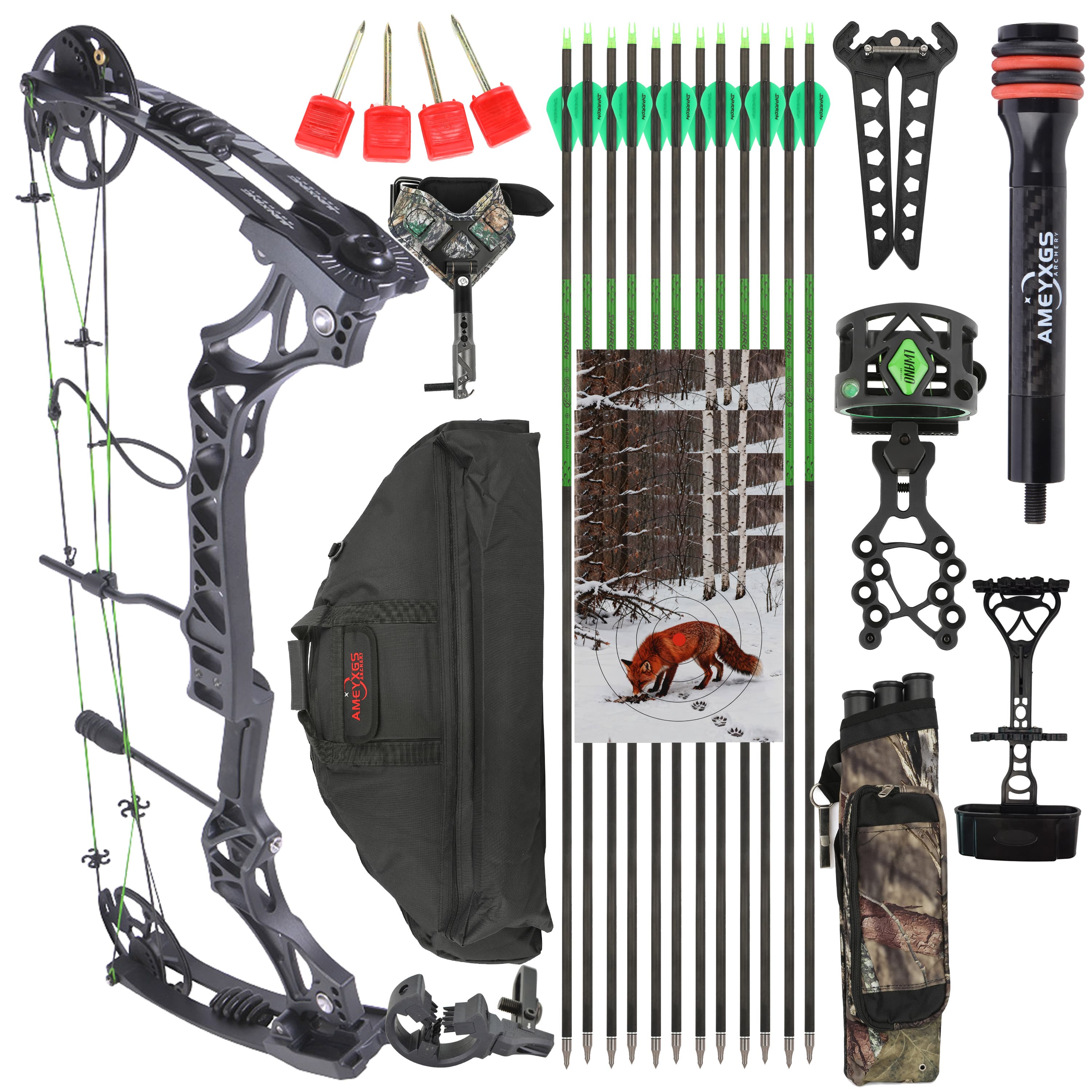 JUNXING M129 Archery Compound Bow 30-70 lbs Hunting Kit for Adult