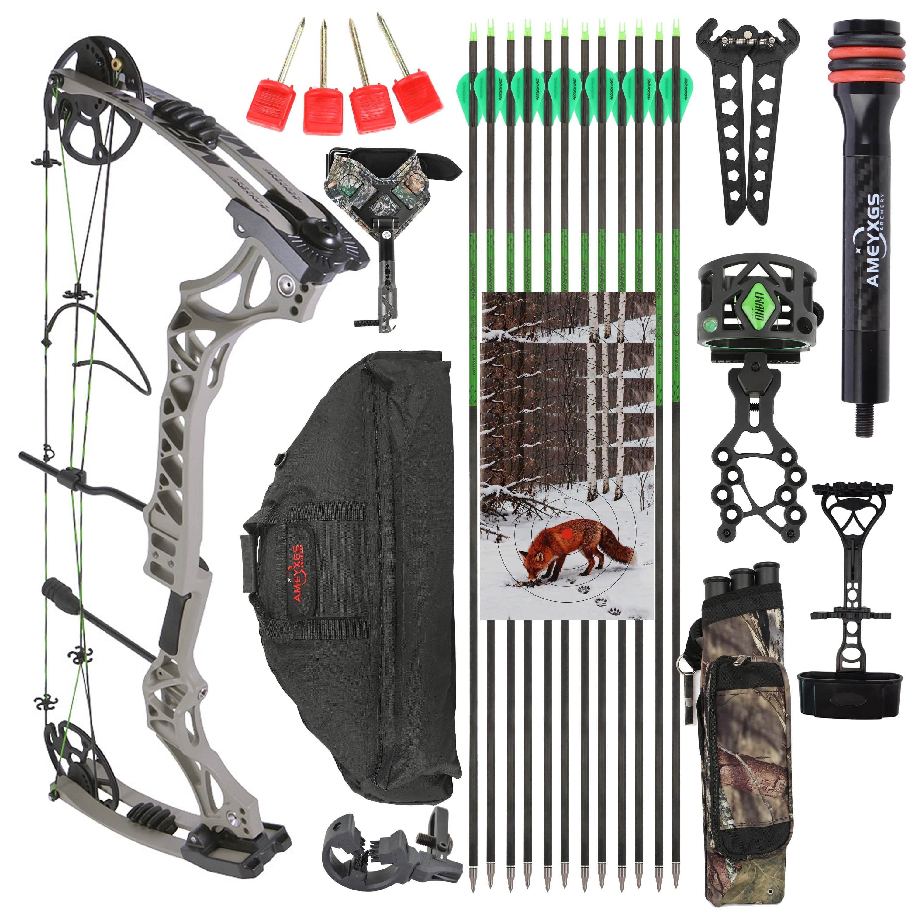 JUNXING M129 Archery Compound Bow 30-70 lbs Hunting Kit for Adult
