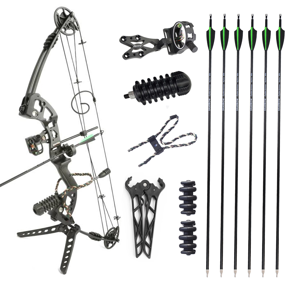 JUNXING M131 Compound Bow 30-55 lbs Bowhunting Bowfishing Package