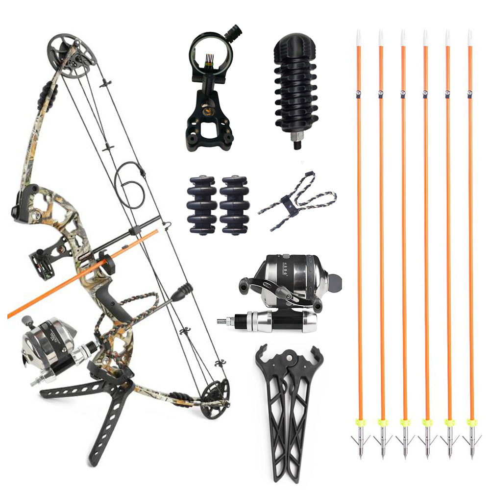 JUNXING M131 Compound Bow 30-55 lbs Bowhunting Bowfishing Package