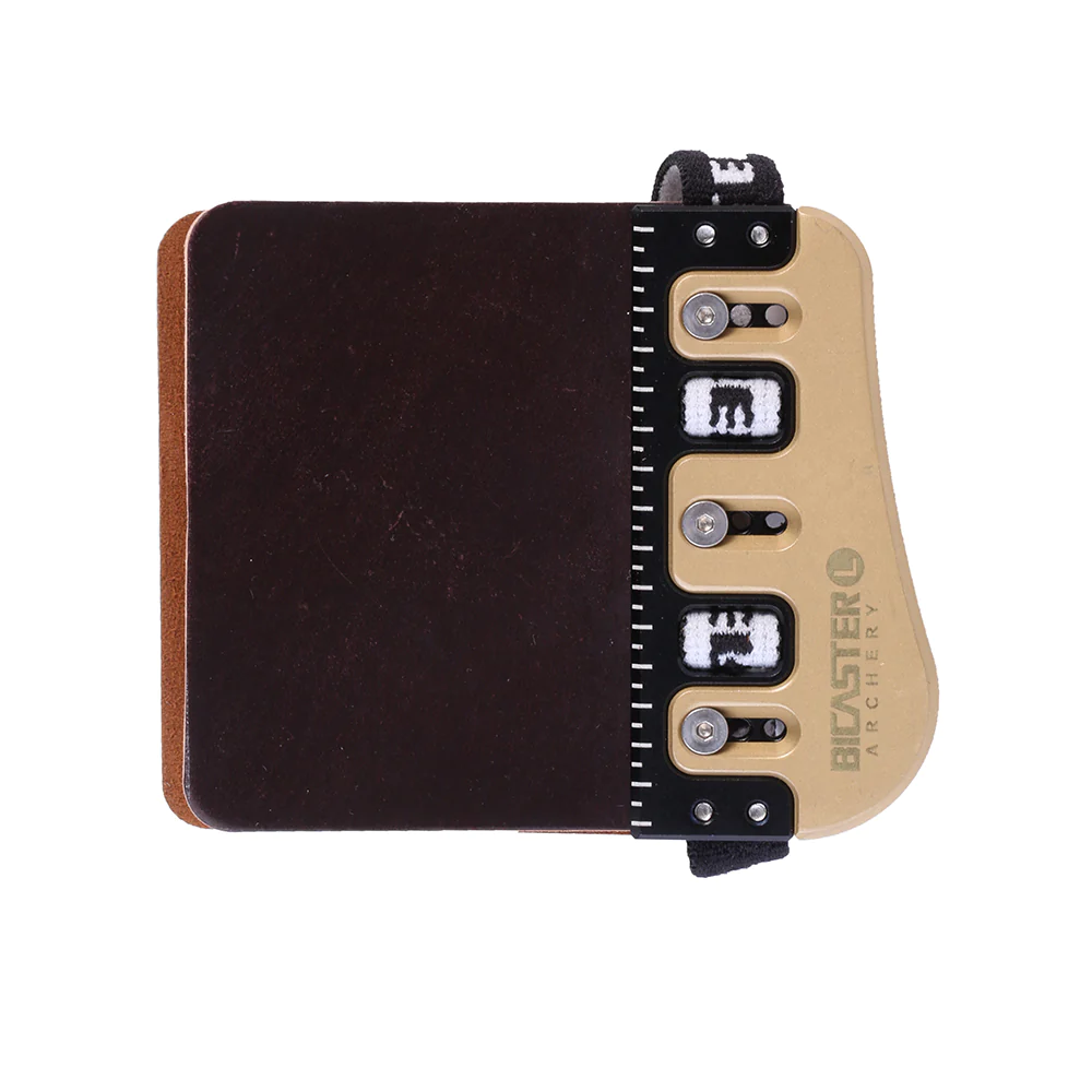 BICASTER PRO Barebow Finger Tab Brass Plate/Cordovan Face RH LH -CHN Archery