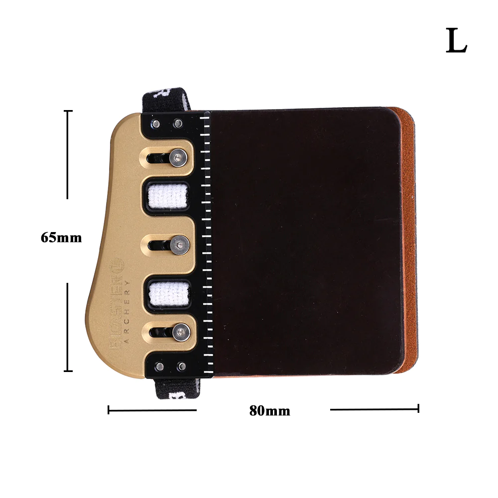 BICASTER PRO Barebow Finger Tab Brass Plate/Cordovan Face RH LH -CHN Archery