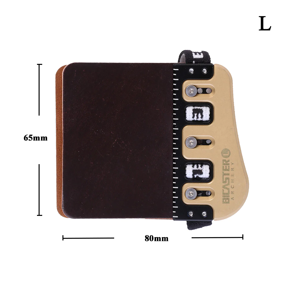 BICASTER PRO Barebow Finger Tab Brass Plate/Cordovan Face RH LH -CHN Archery