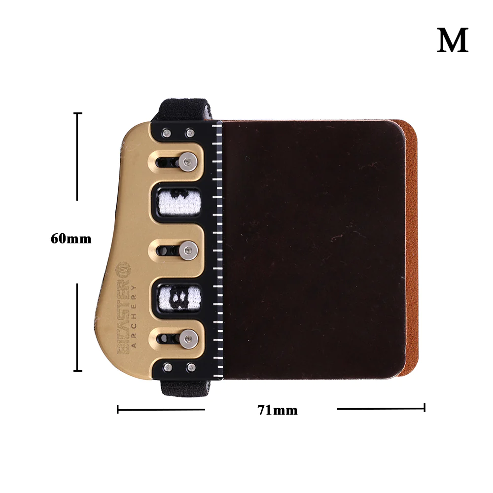 BICASTER PRO Barebow Finger Tab Brass Plate/Cordovan Face RH LH CHN