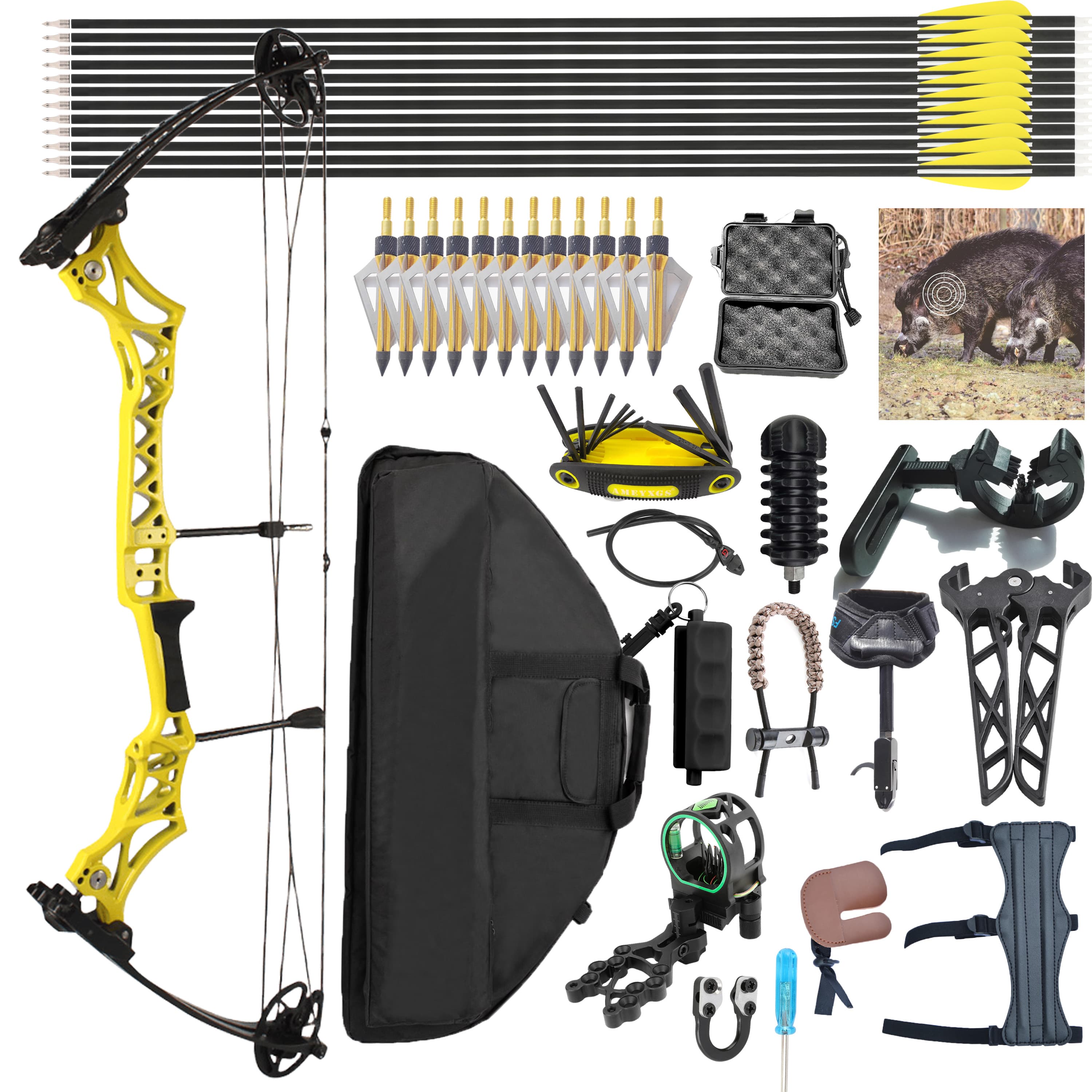 Junxng M108 Compound Bow Hunting Archery Set 30-55lbs
