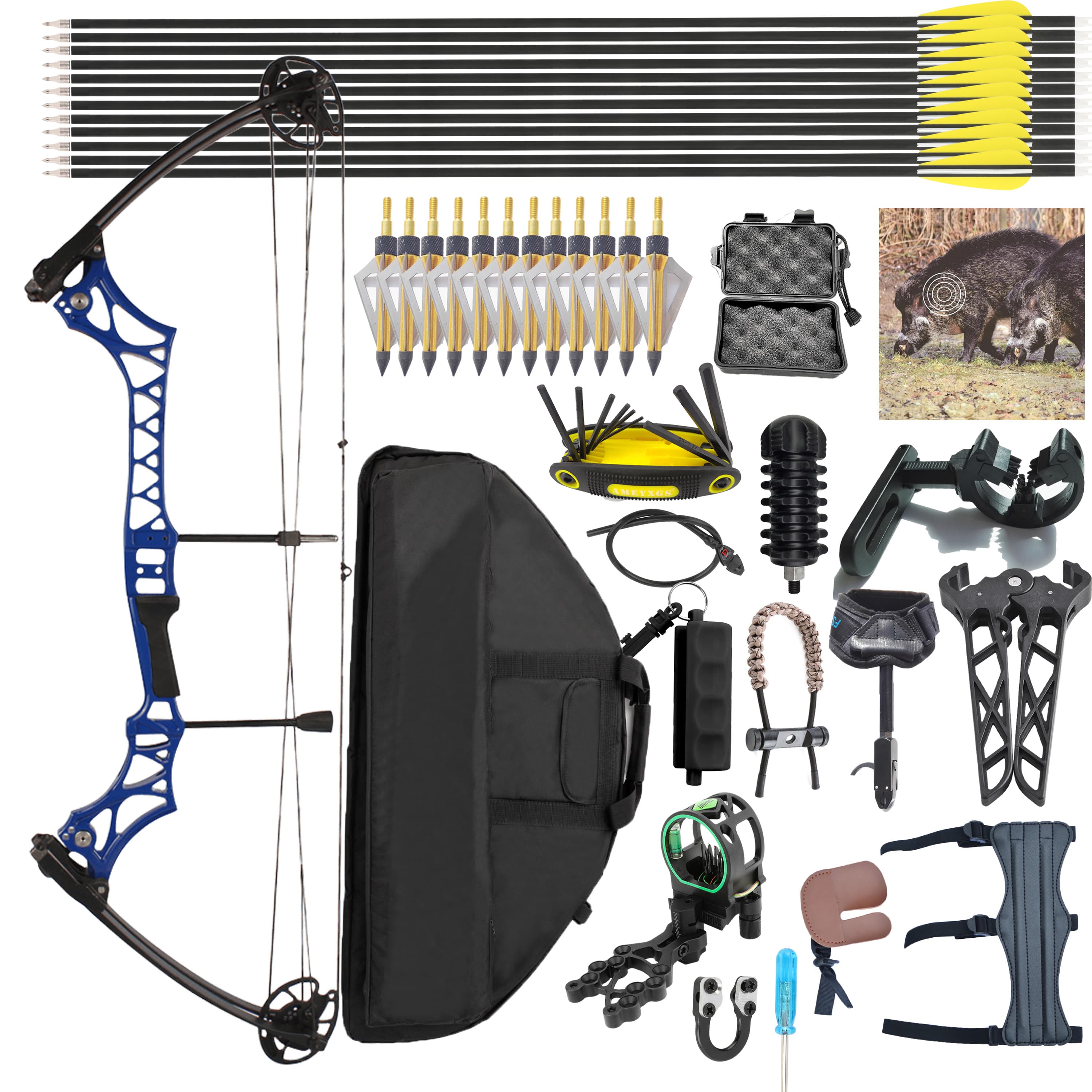 Junxng M108 Compound Bow Hunting Archery Set 30-55lbs