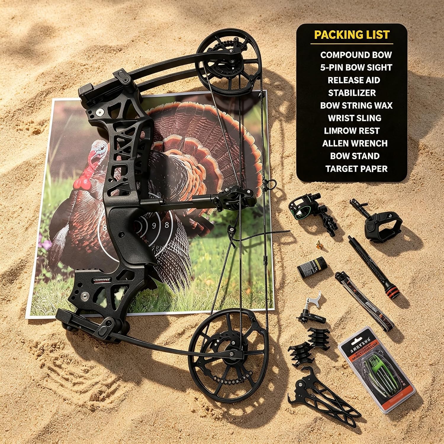 40-70lbs Adjustable Compound Bow Kit for Beginners & Adults