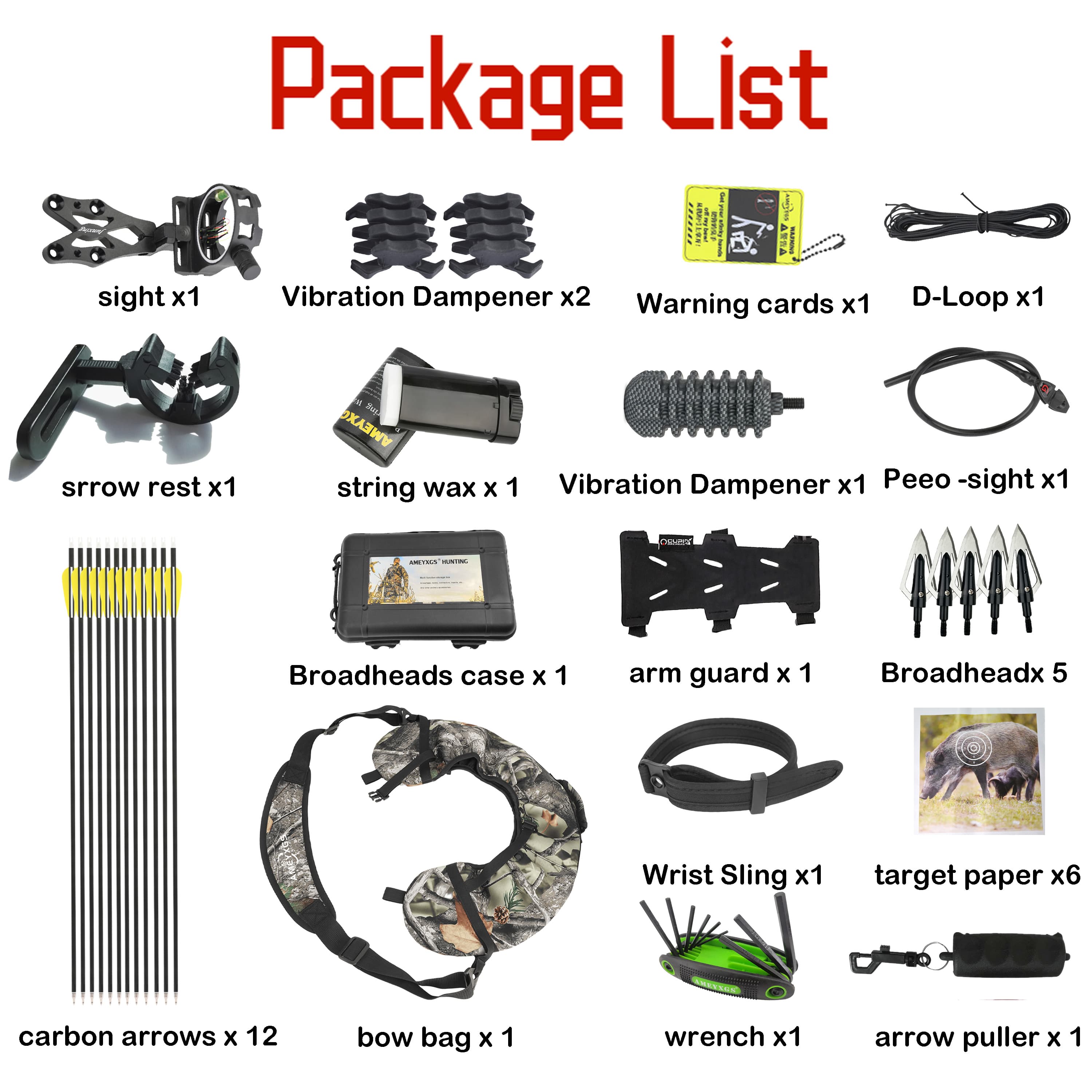 JUNXING M193 Hunting Compound Bow KIT for Adults 0-70 lbs