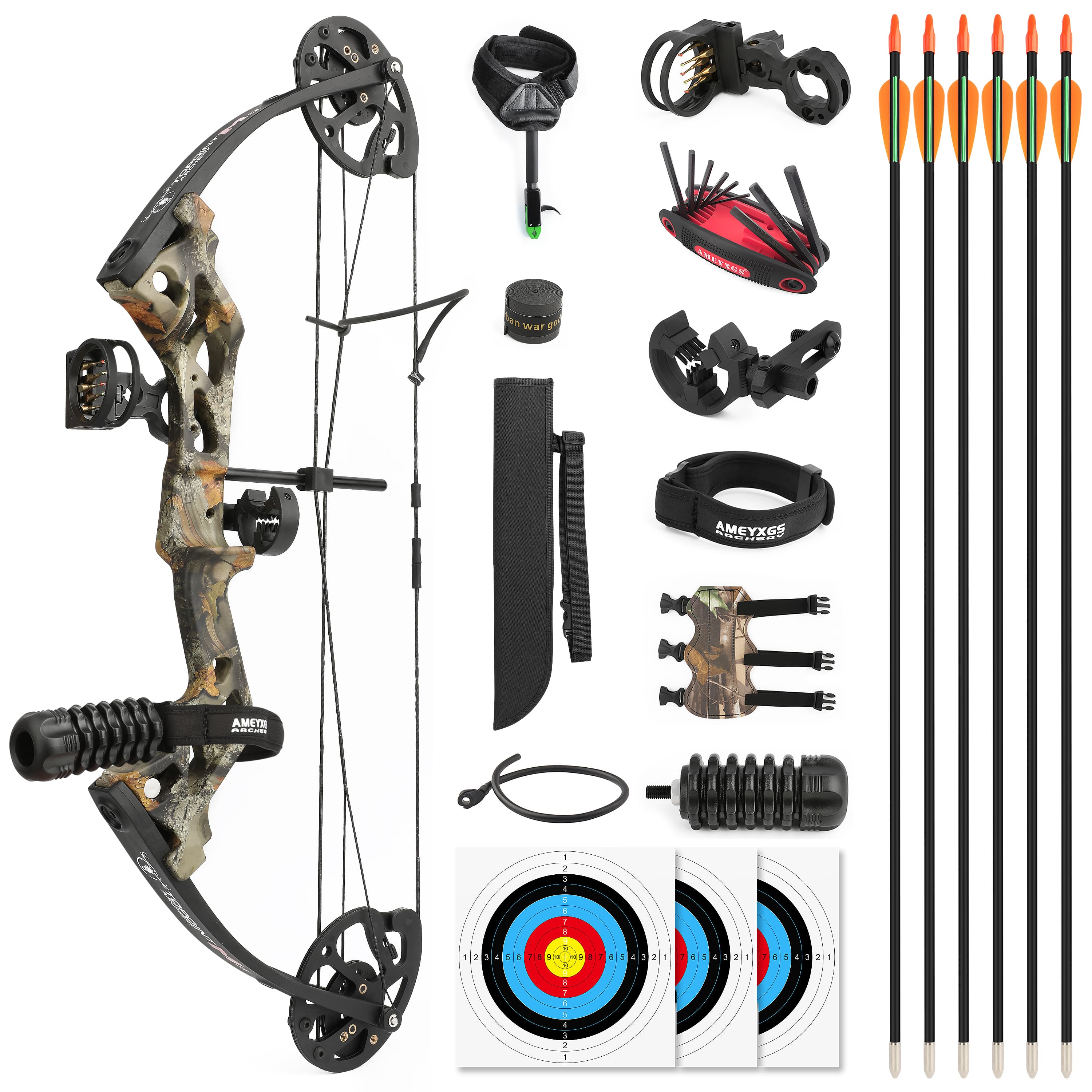 TOPOINT M3 Compound Bow and Arrows for Youth Kids-CHN Archery