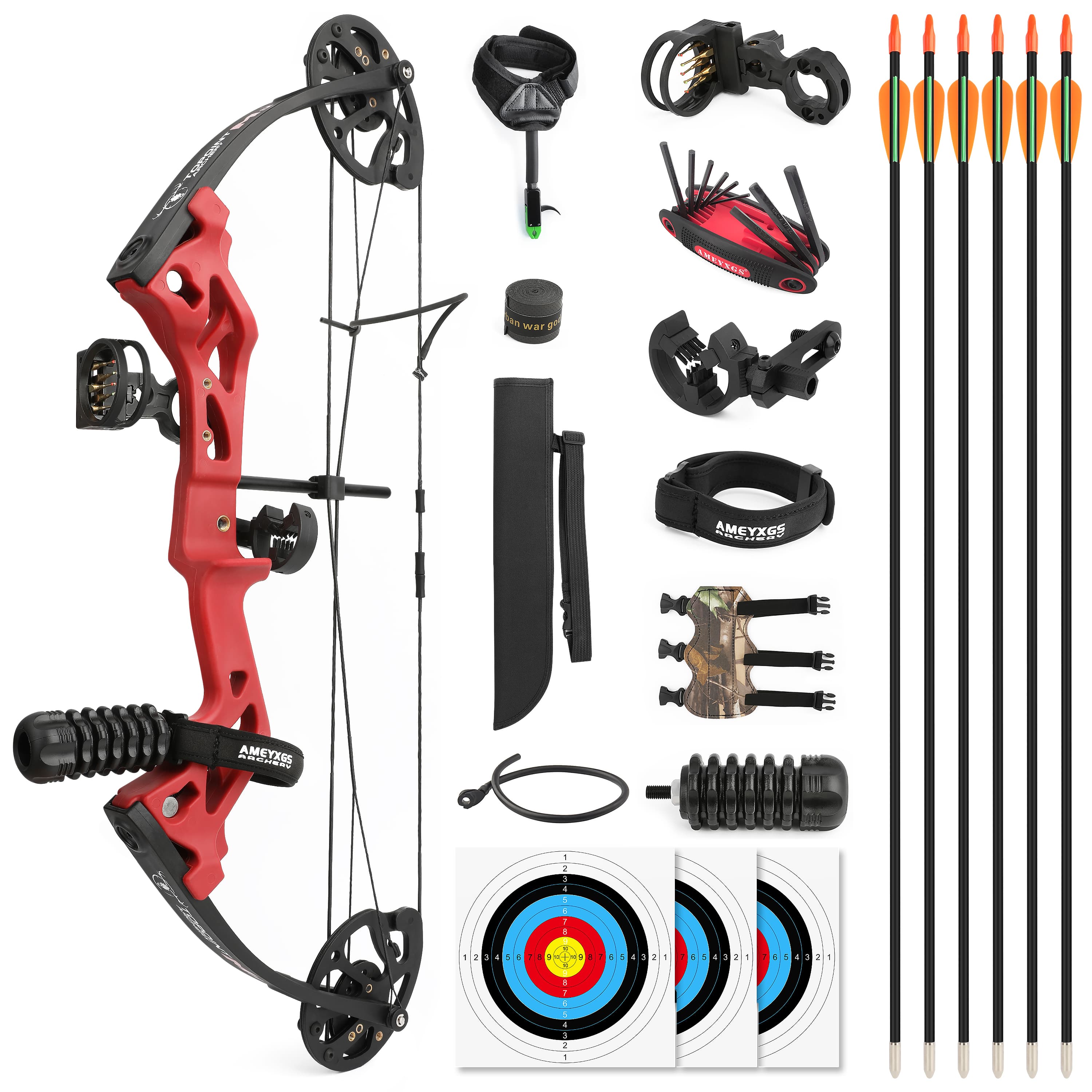 TOPOINT M3 Compound Bow and Arrows for Youth Kids-CHN Archery